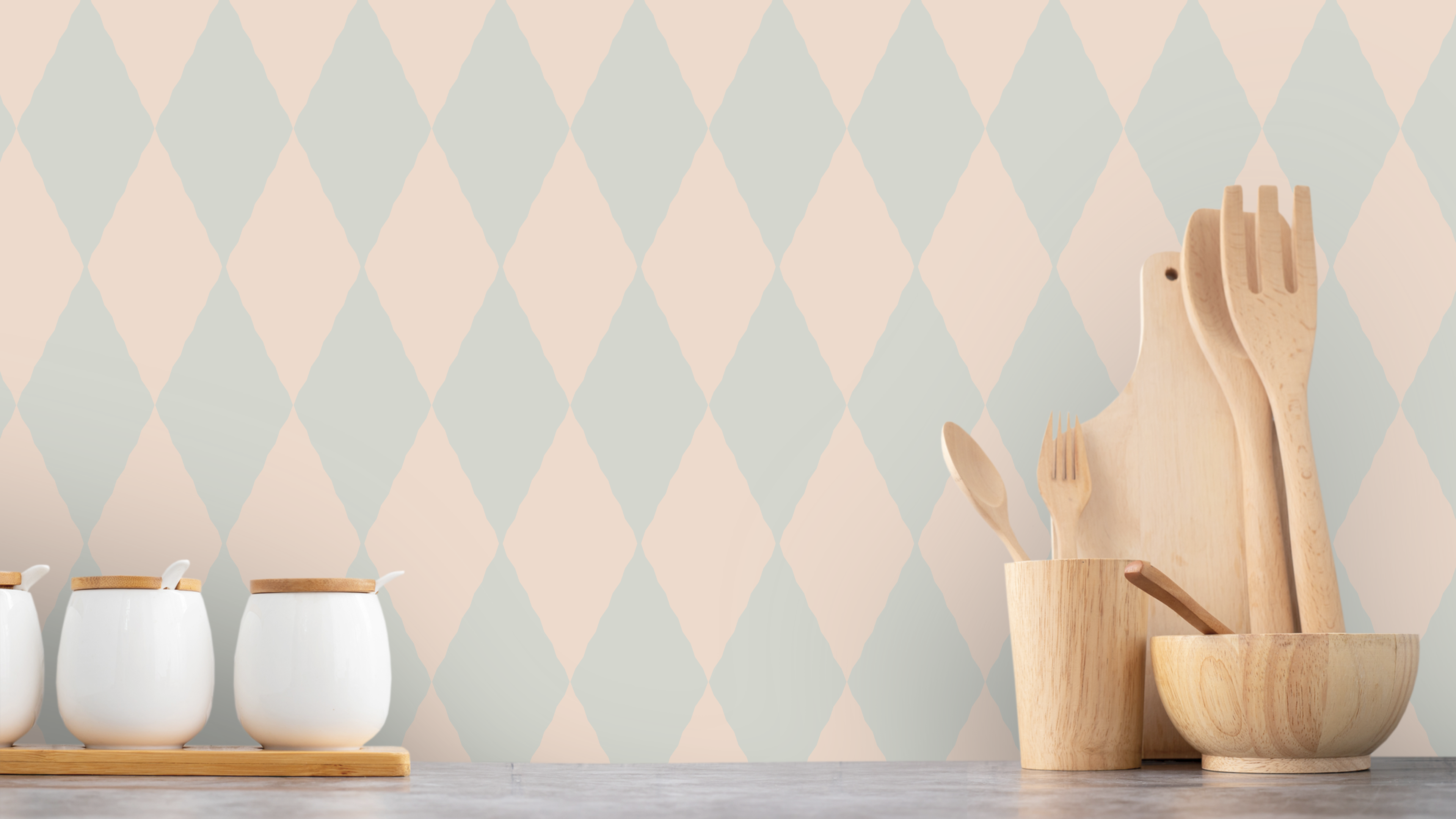 Wavy Diamond - Retro – Geometrisk tapet med retrokänsla