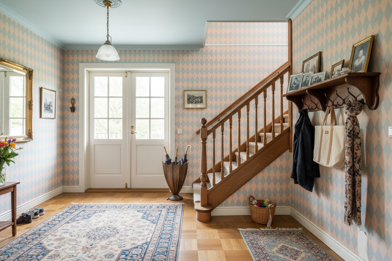 Wavy Diamond - Retro – Geometrisk tapet med retrokänsla