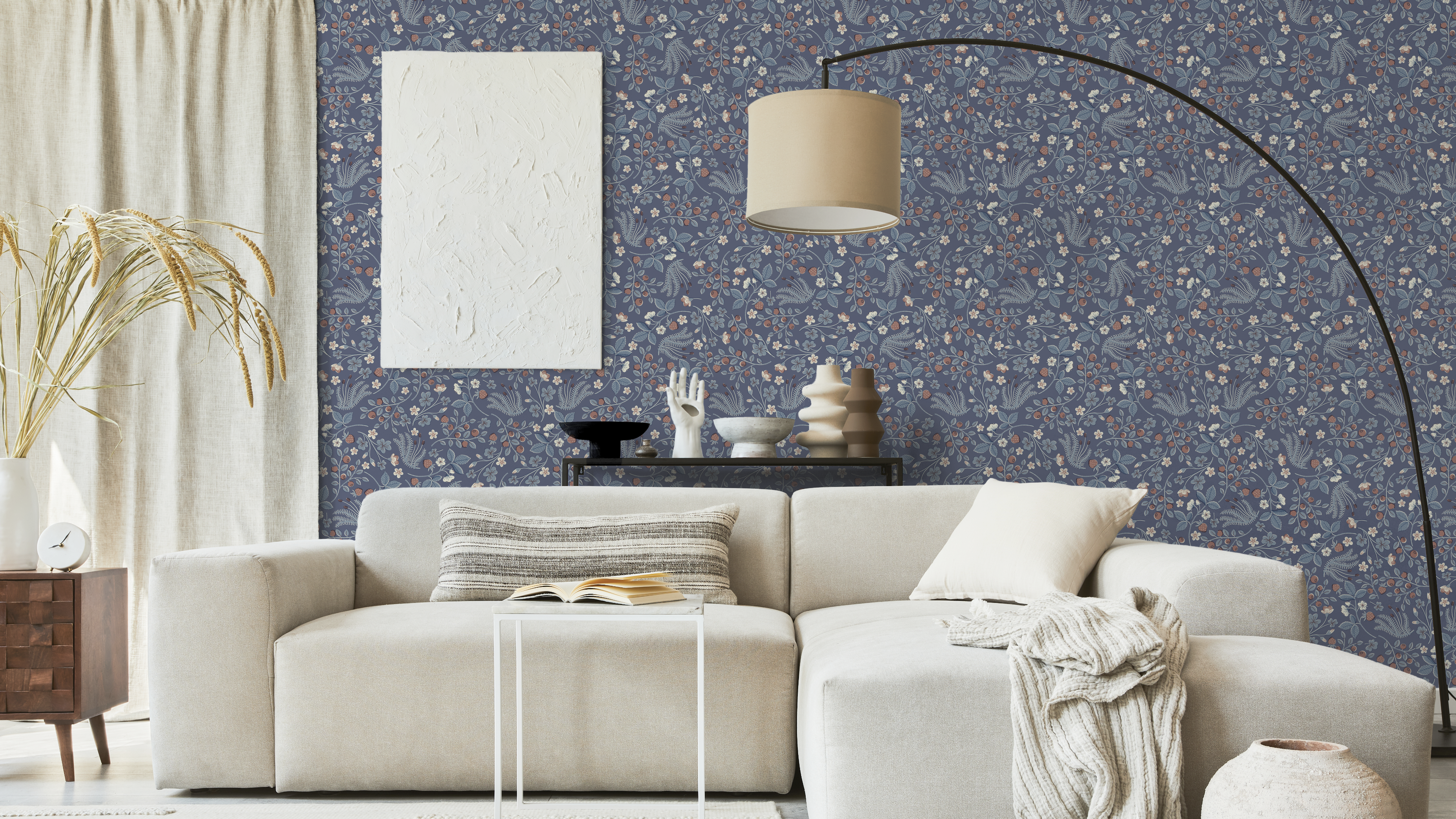 Undergrowth - Midnight – Romantisk tapet med skogsblommor