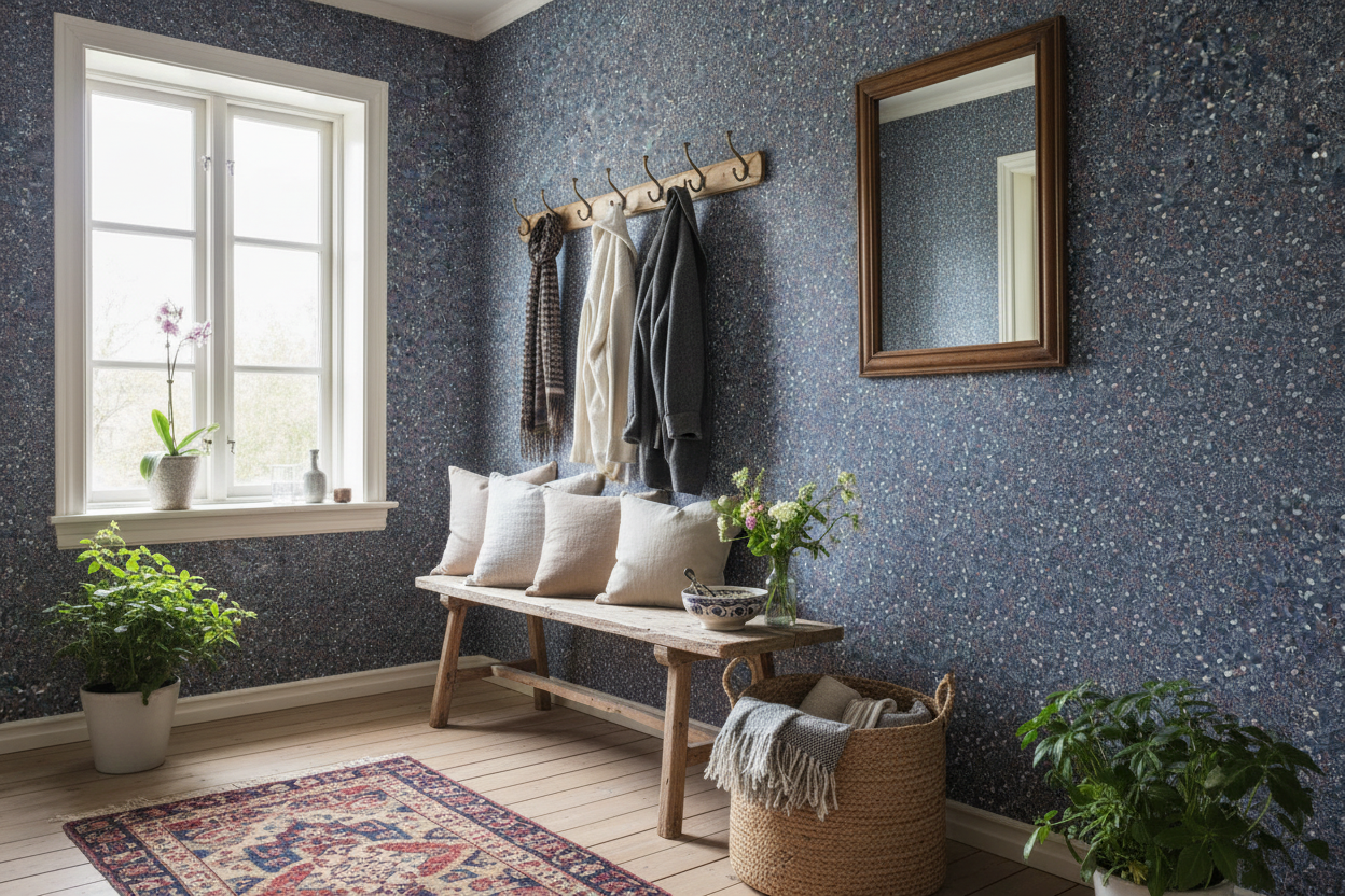 Undergrowth - Midnight – Romantisk tapet med skogsblommor