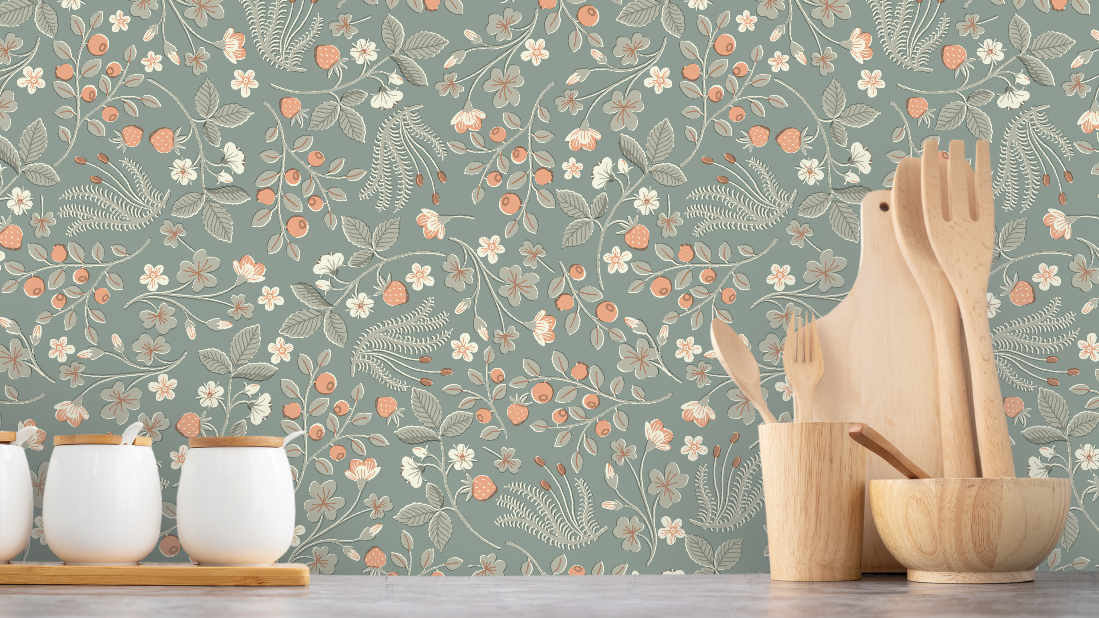 Undergrowth - Greenery – Romantisk tapet med skogsblommor