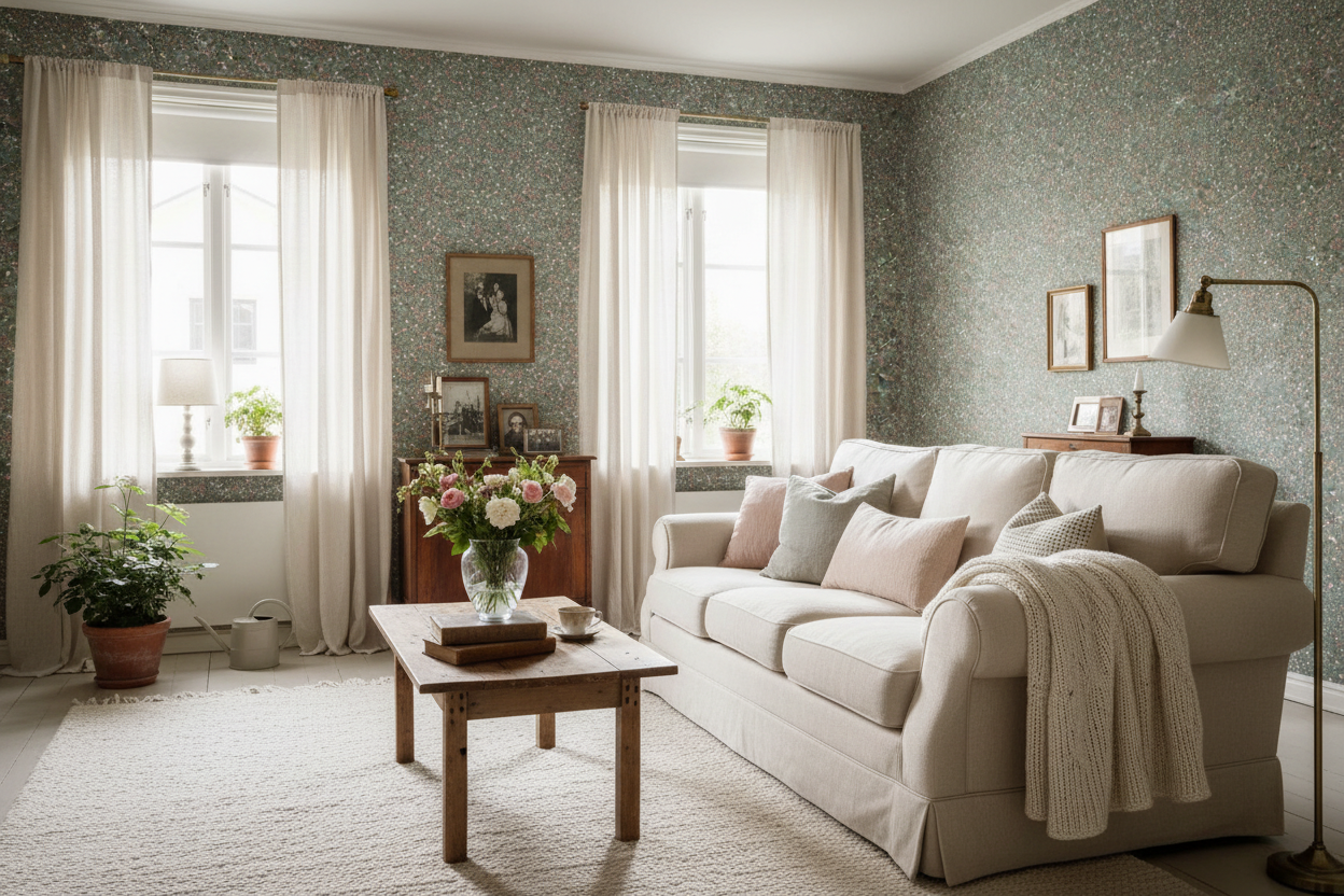 Undergrowth - Greenery – Romantisk tapet med skogsblommor