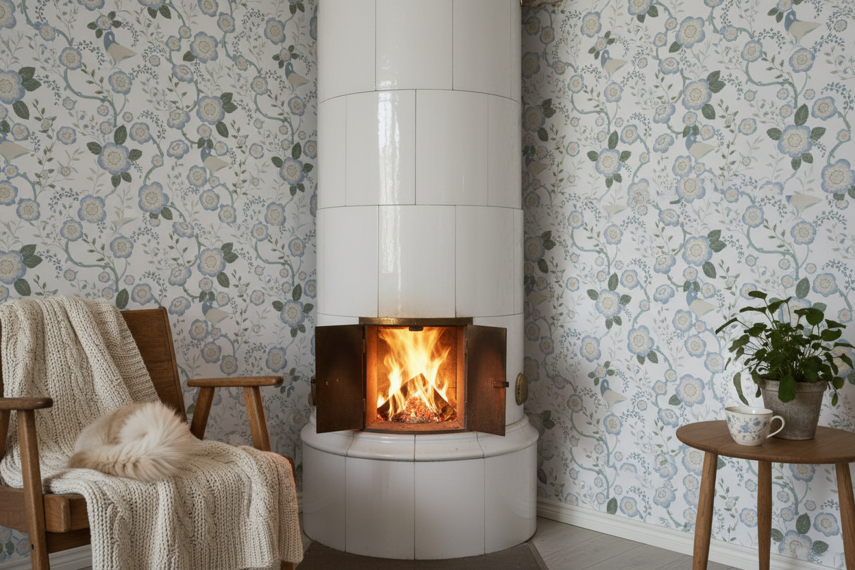 Reval Wallpaper Epiphany - Creme grön - Romantisk tapet med fåglar och blommor – högkvalitativ tapet för en personlig och ...
