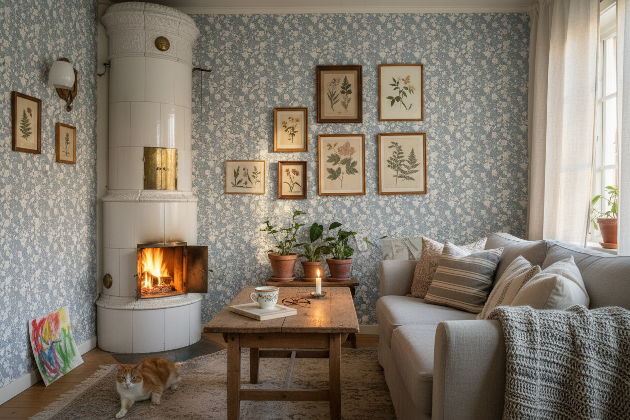 Epiphany - Bly - Romantisk tapet med fåglar och blommor