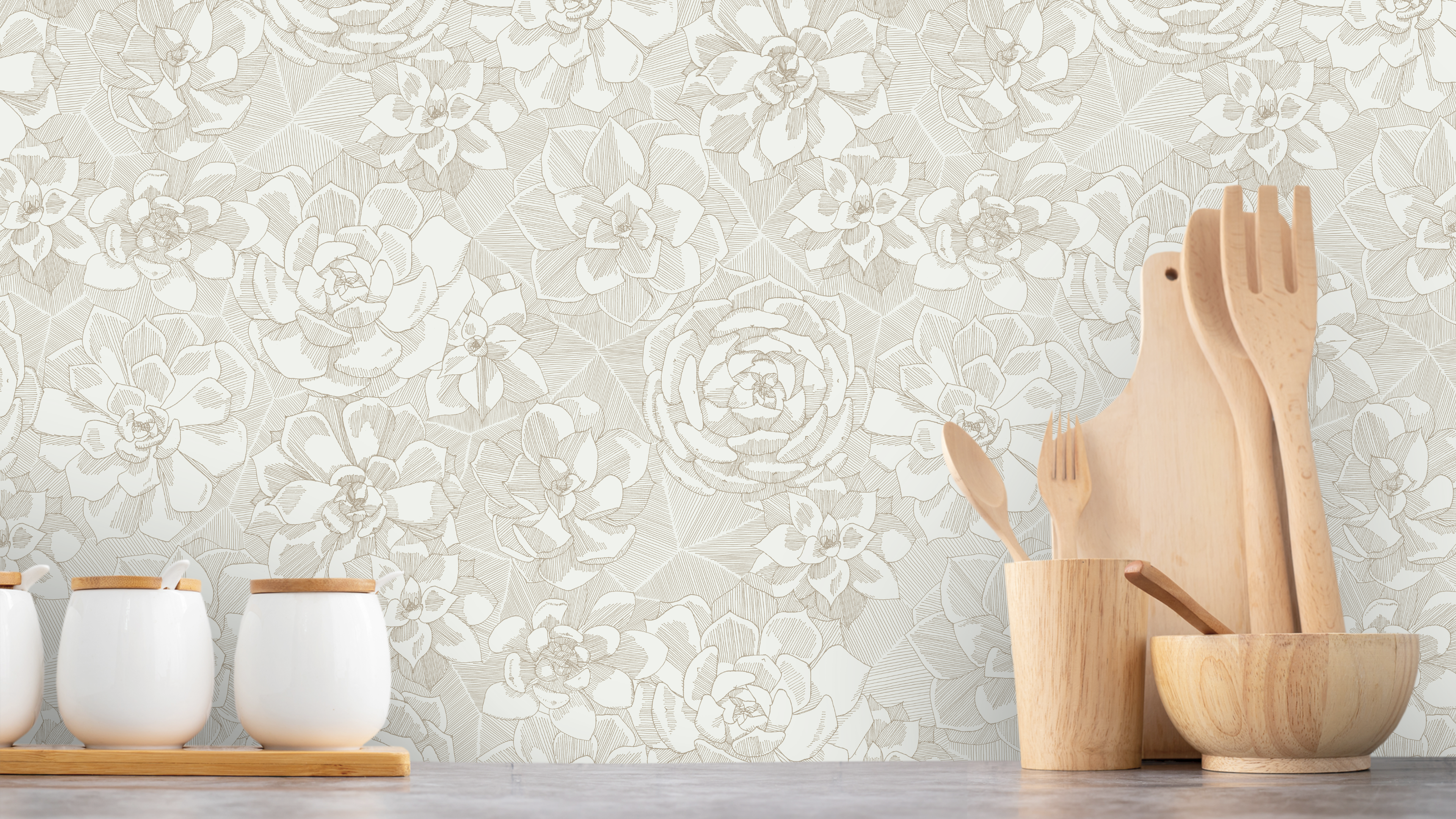 Suckulent Flower - Beige