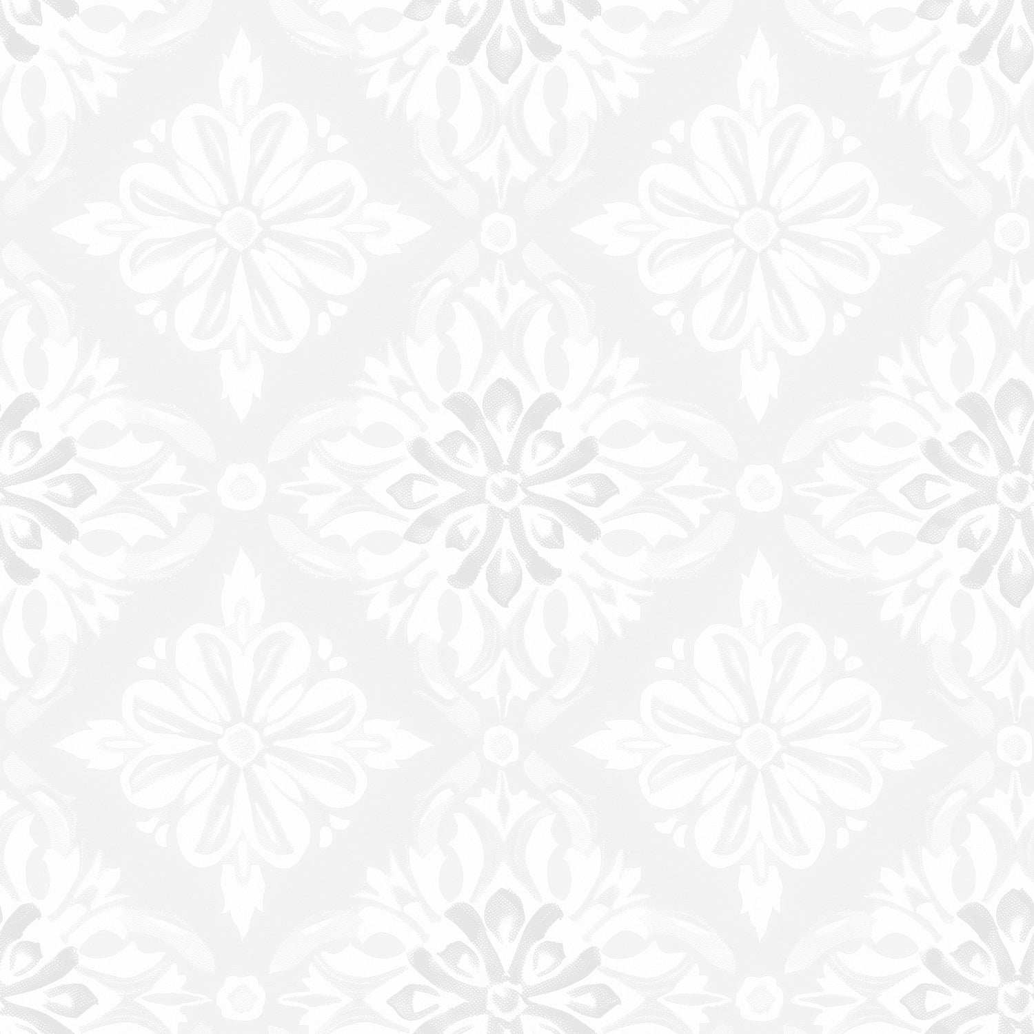 Marielund - Vit-grå - Klassisk medaljongmönstrad tapet med tidlös elegans