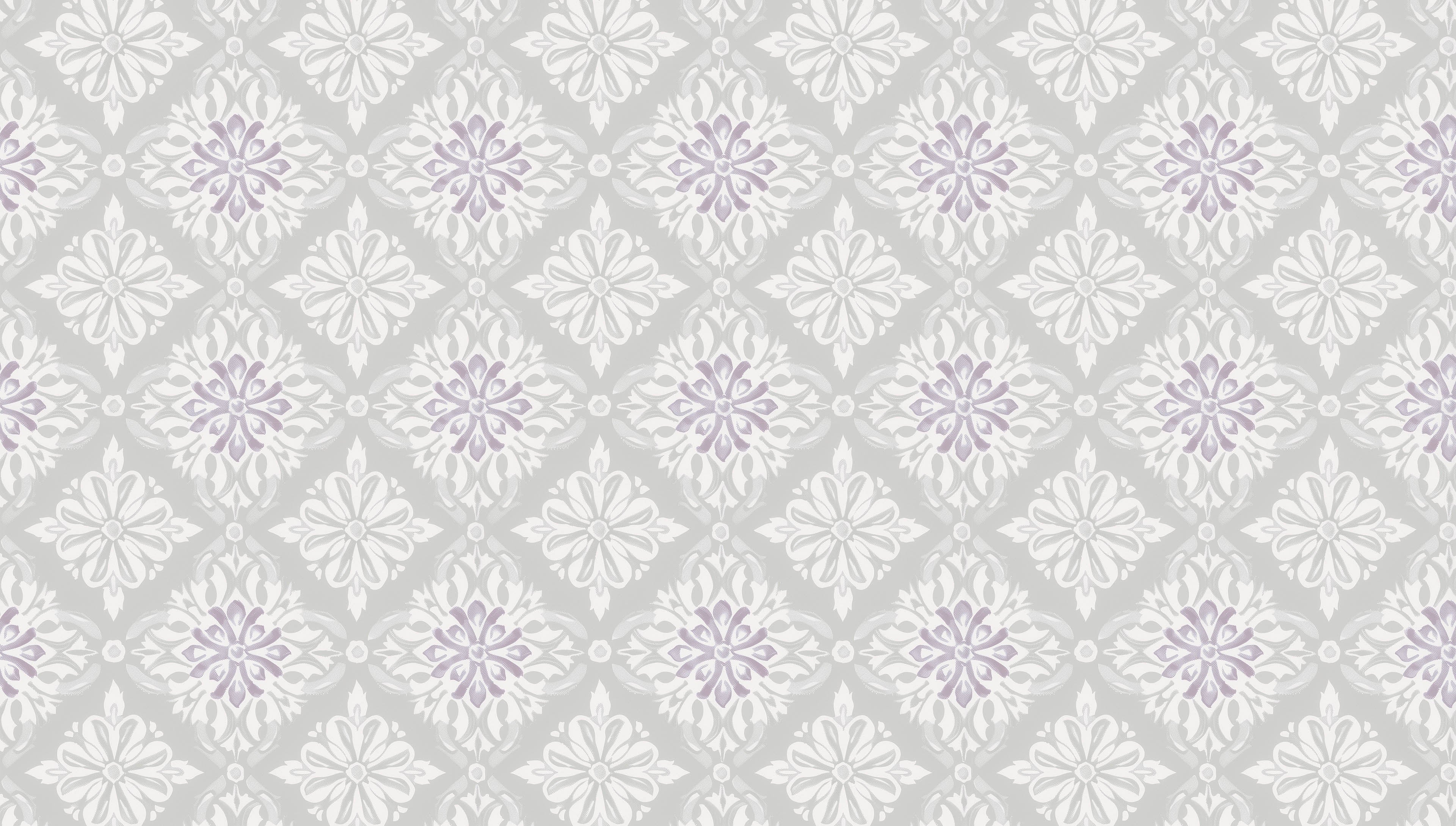 Marielund - Grön-lila - Klassisk medaljongmönstrad tapet med tidlös elegans