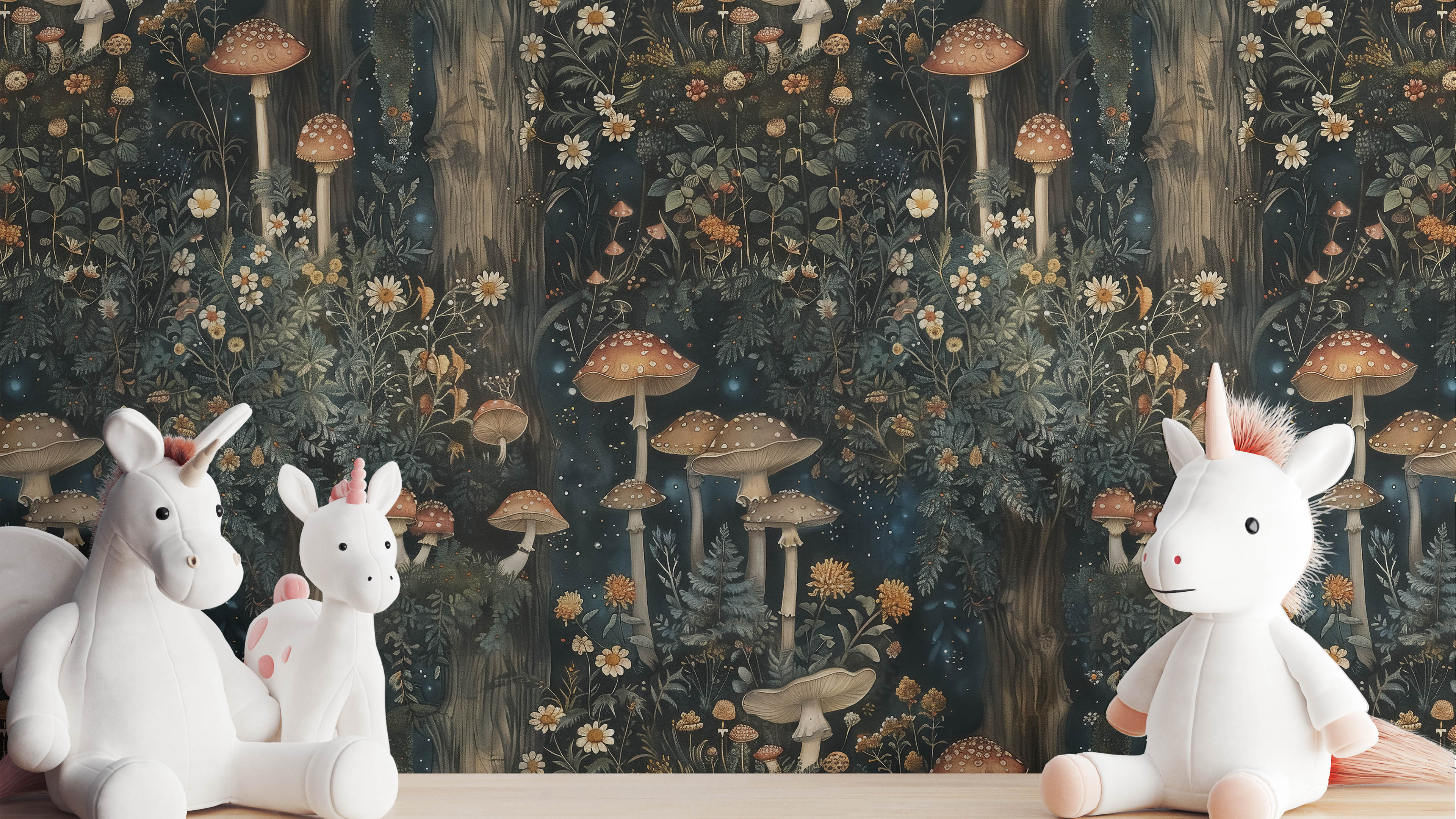 Svampskog - Vertikal - Magisk skogsvägg inspirerad av John Bauer