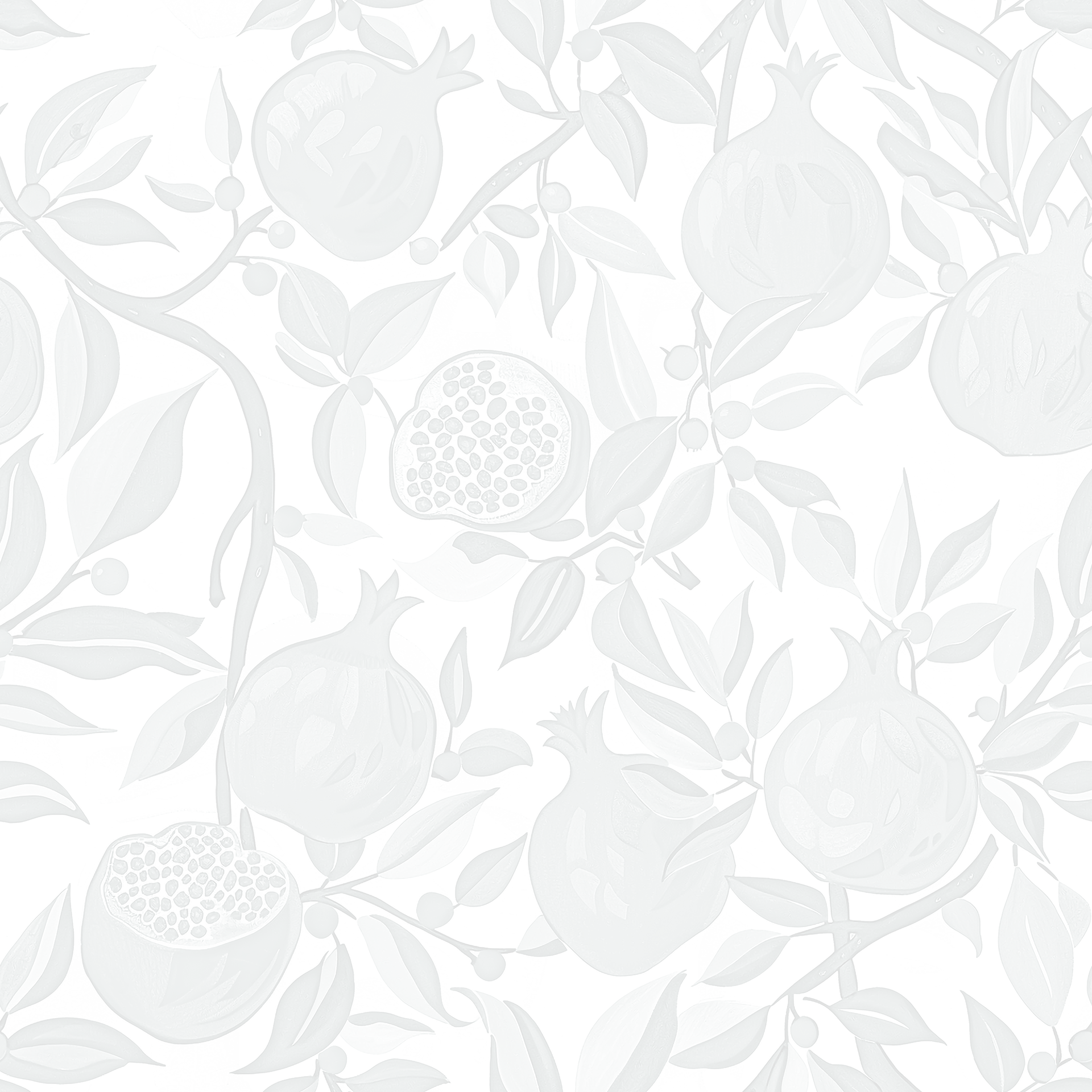 Reval Wallpaper Pomegranate Delight - Grå - Tapet med granatäpplen i grått – högkvalitativ tapet för en personlig och harm...