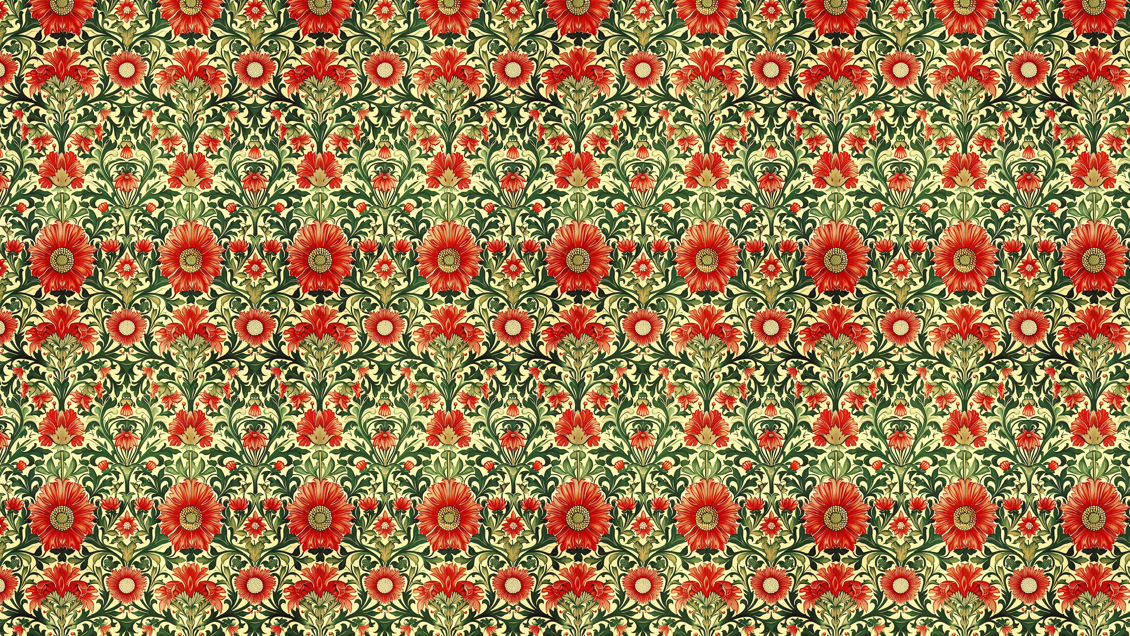 Reval Wallpaper Timeless Blooms - Röd - Klassisk blommig tapet med tidlös elegans – högkvalitativ tapet för en personlig o...
