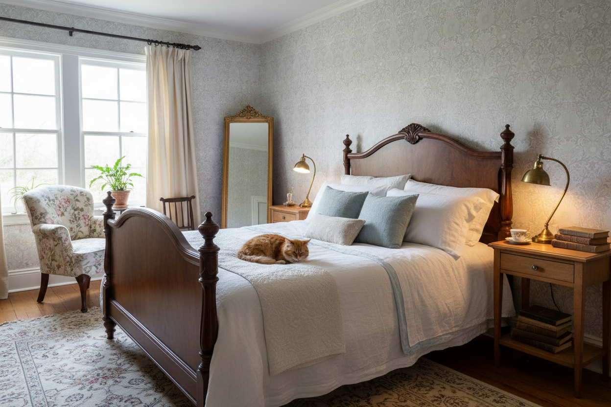 Reval Wallpaper Timeless Blooms - Grå - Klassisk blommig tapet med tidlös elegans – högkvalitativ tapet för en personlig o...
