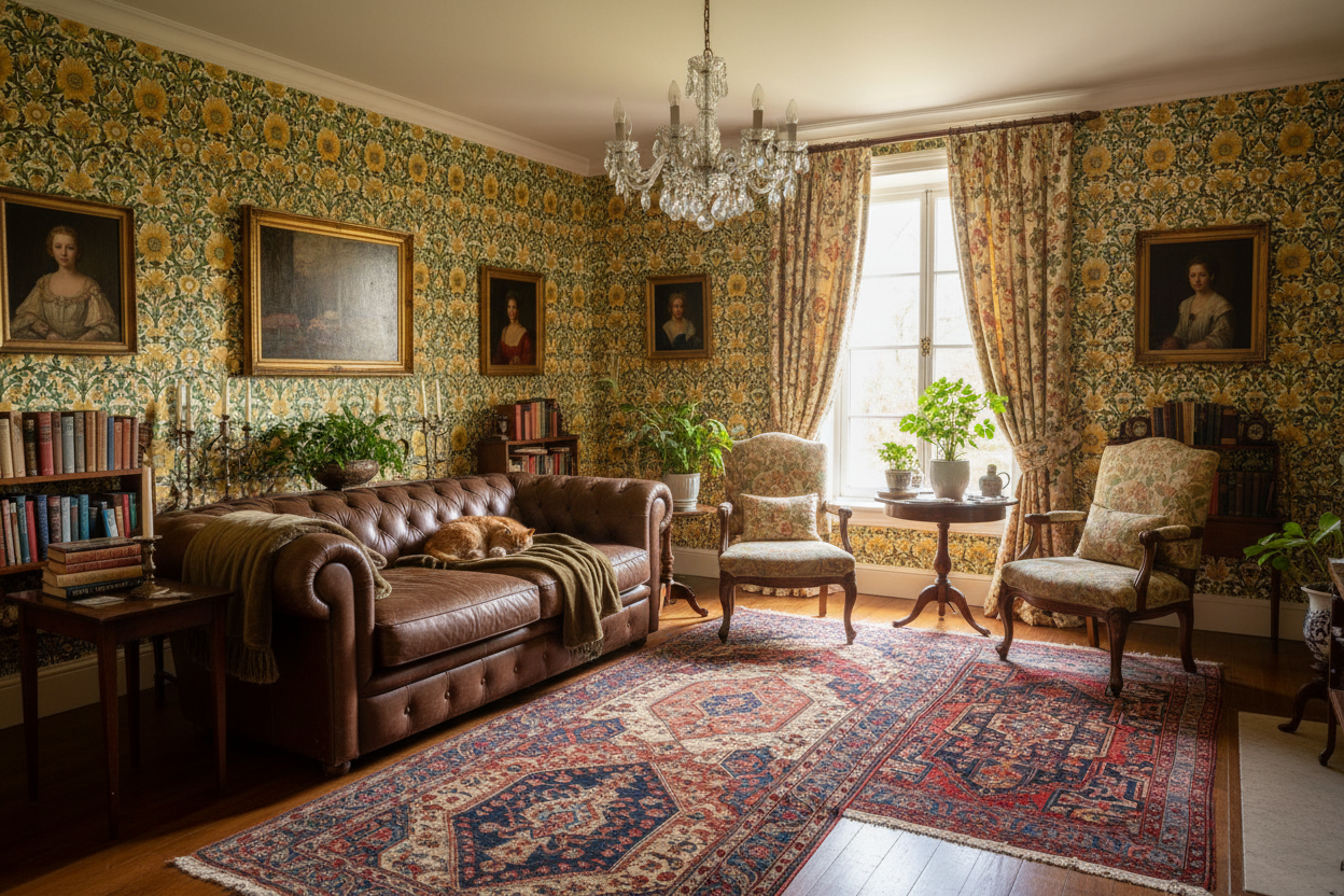 Timeless Blooms - Gul - Klassisk blommig tapet med tidlös elegans