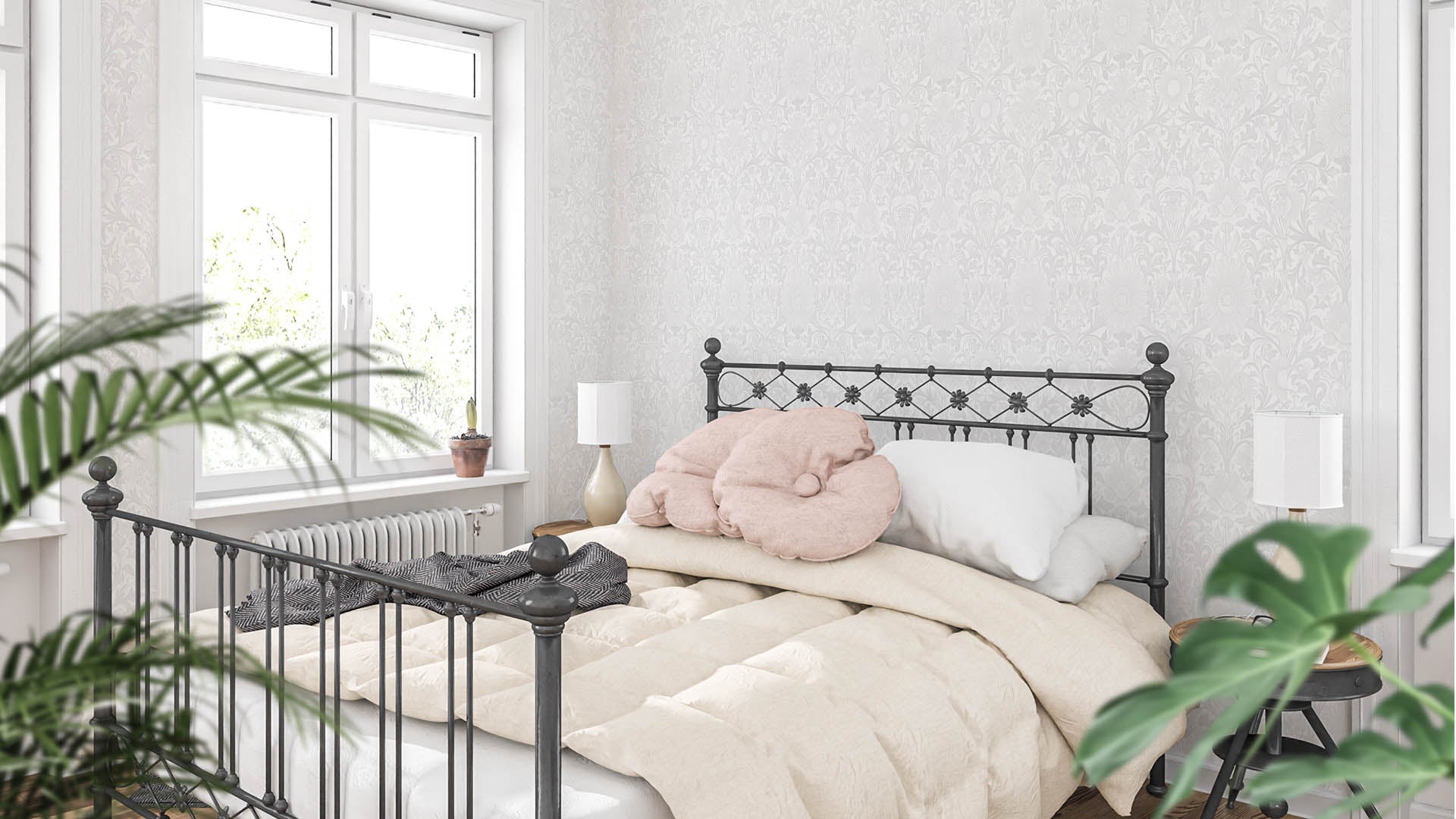Reval Wallpaper Timeless Blooms - Grå - Klassisk blommig tapet med tidlös elegans – högkvalitativ tapet för en personlig o...