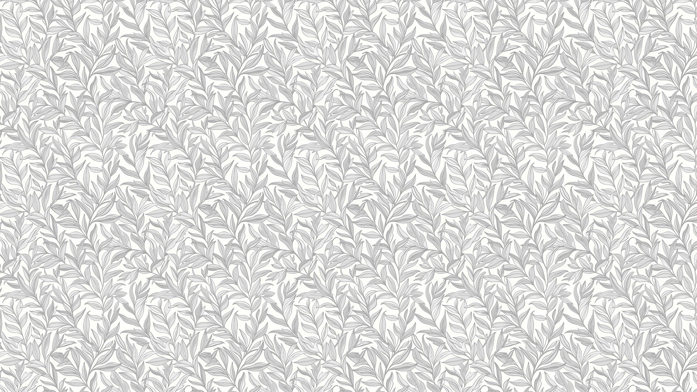 Boughs - Grå - Elegant tapet med handritade blad i grå toner