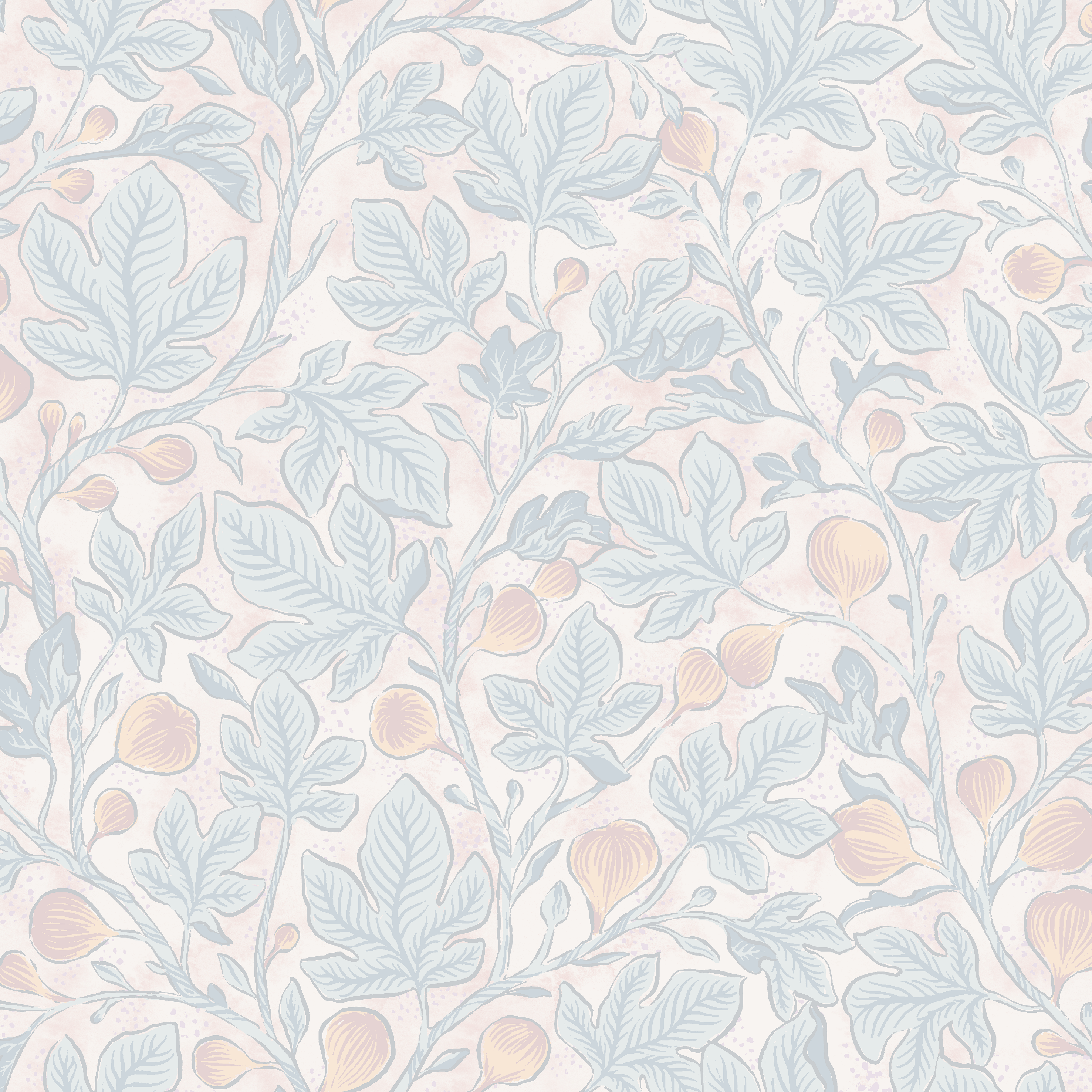 Fig Tree - Pastell - Ljus tapet med fikonträd i pastelltoner