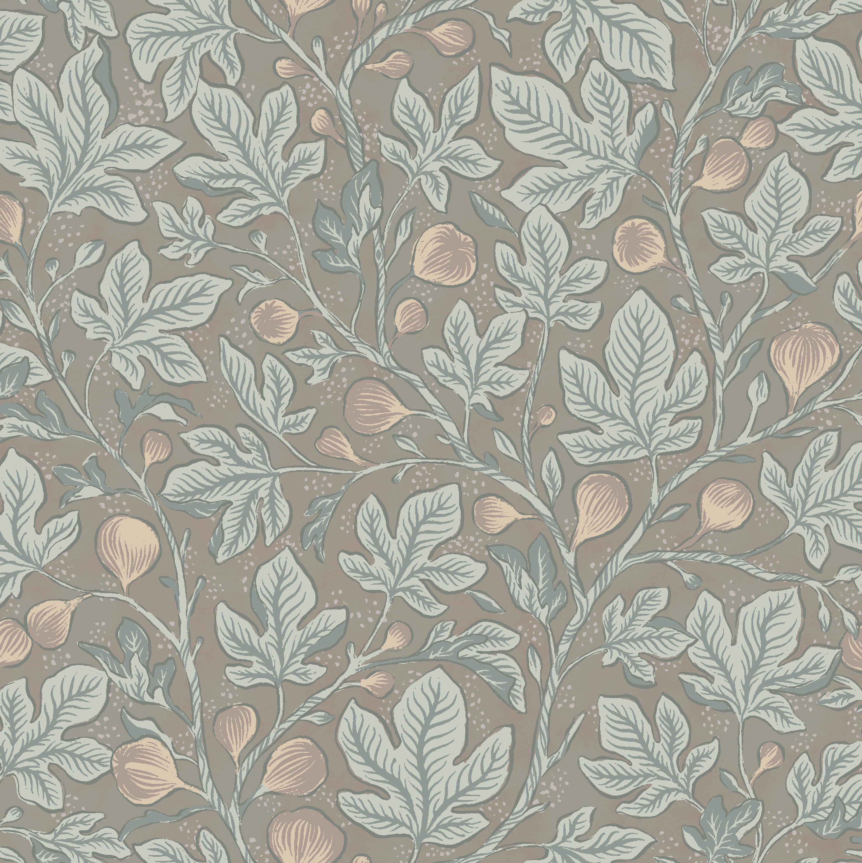 Fig Tree - Green - Naturlig tapet med fikonträd i gröna toner