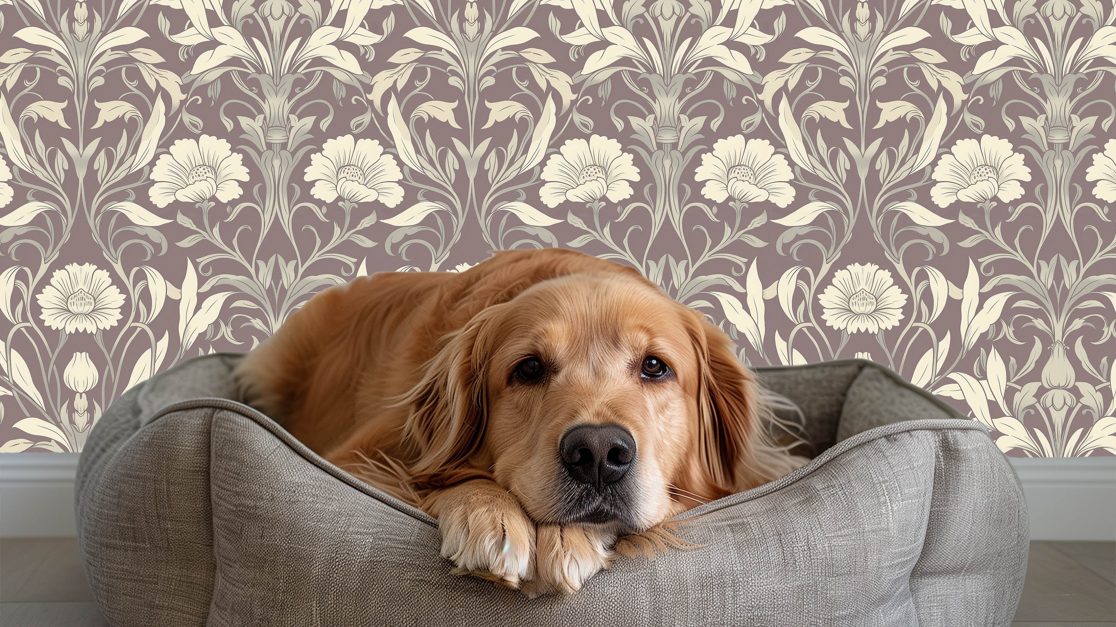 Isabelle - Röd – Klassisk tapet med engelsk elegans och detaljerade blommönster