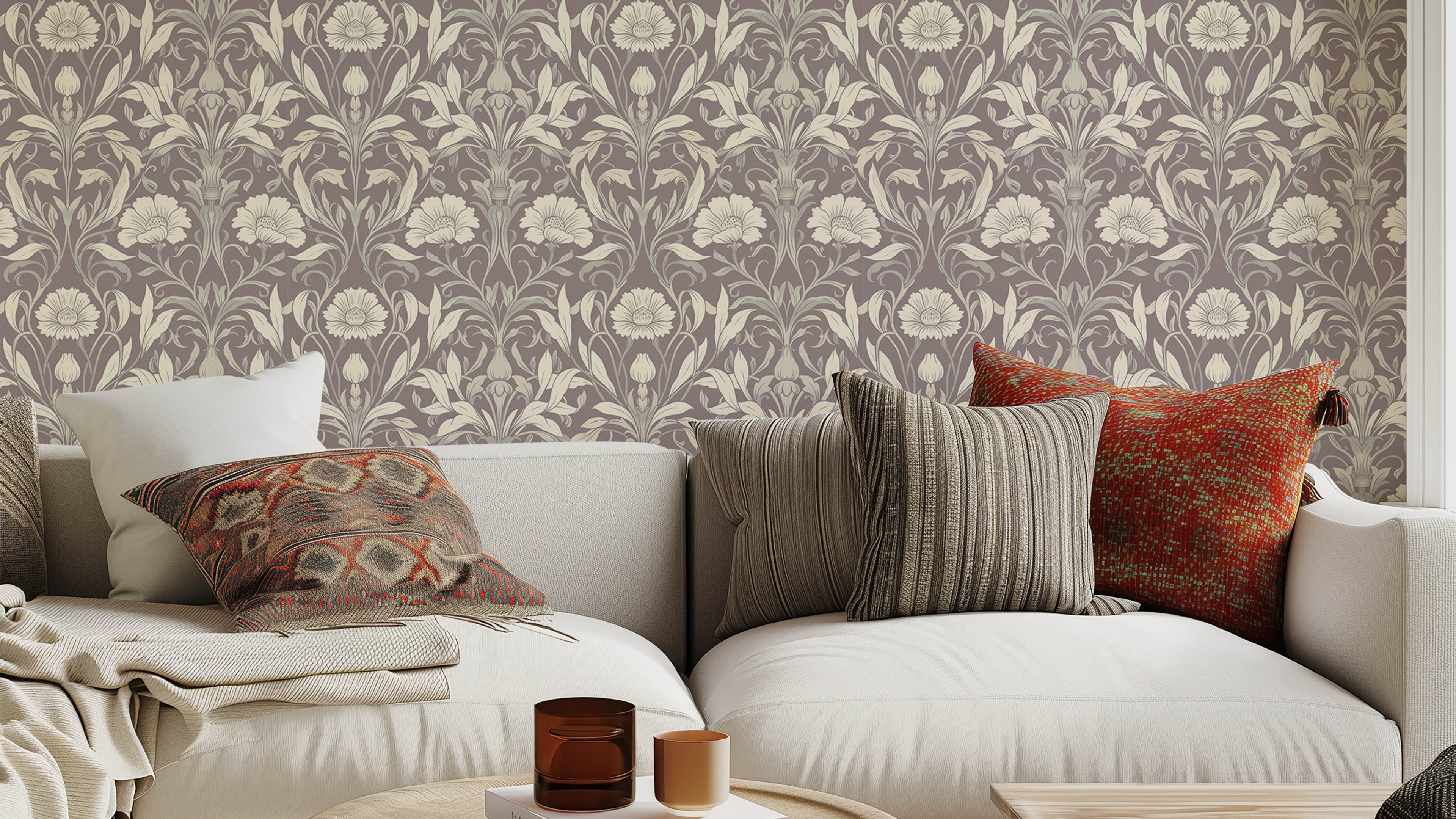 Isabelle - Röd – Klassisk tapet med engelsk elegans och detaljerade blommönster