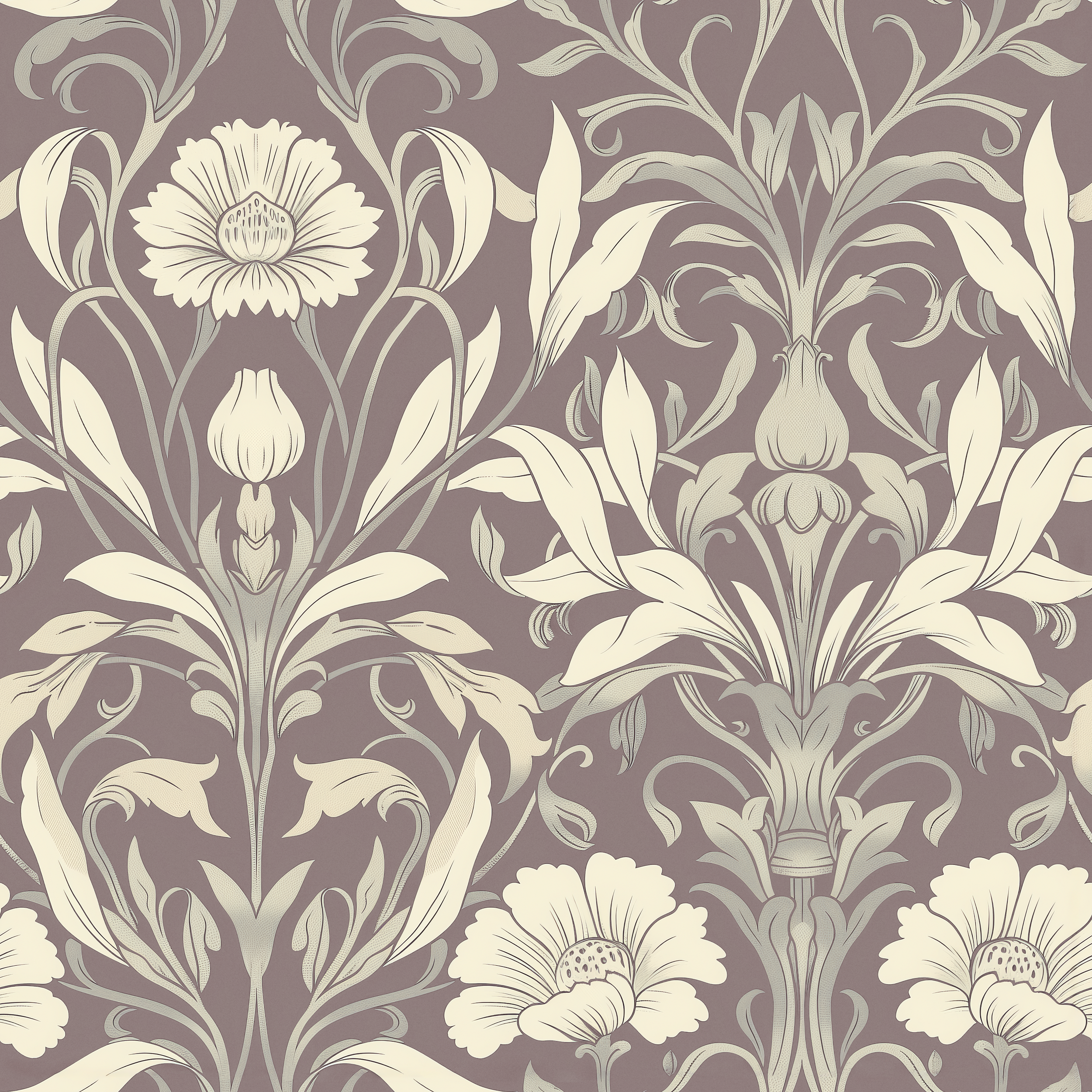 Isabelle - Röd - Klassisk tapet med damastmönster i röda toner