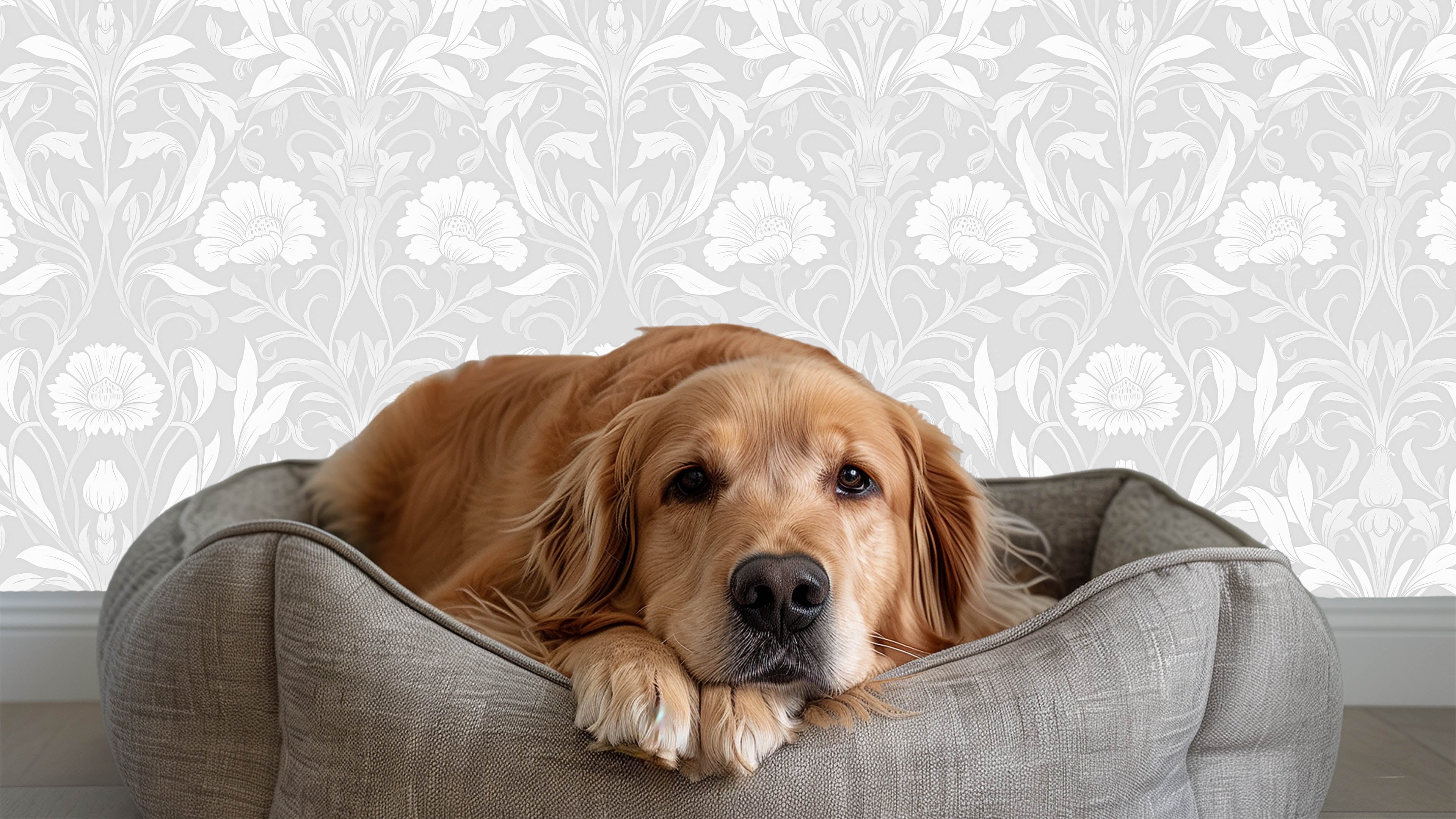 Isabelle - Grå – Klassisk tapet med engelsk elegans och detaljerade blommönster