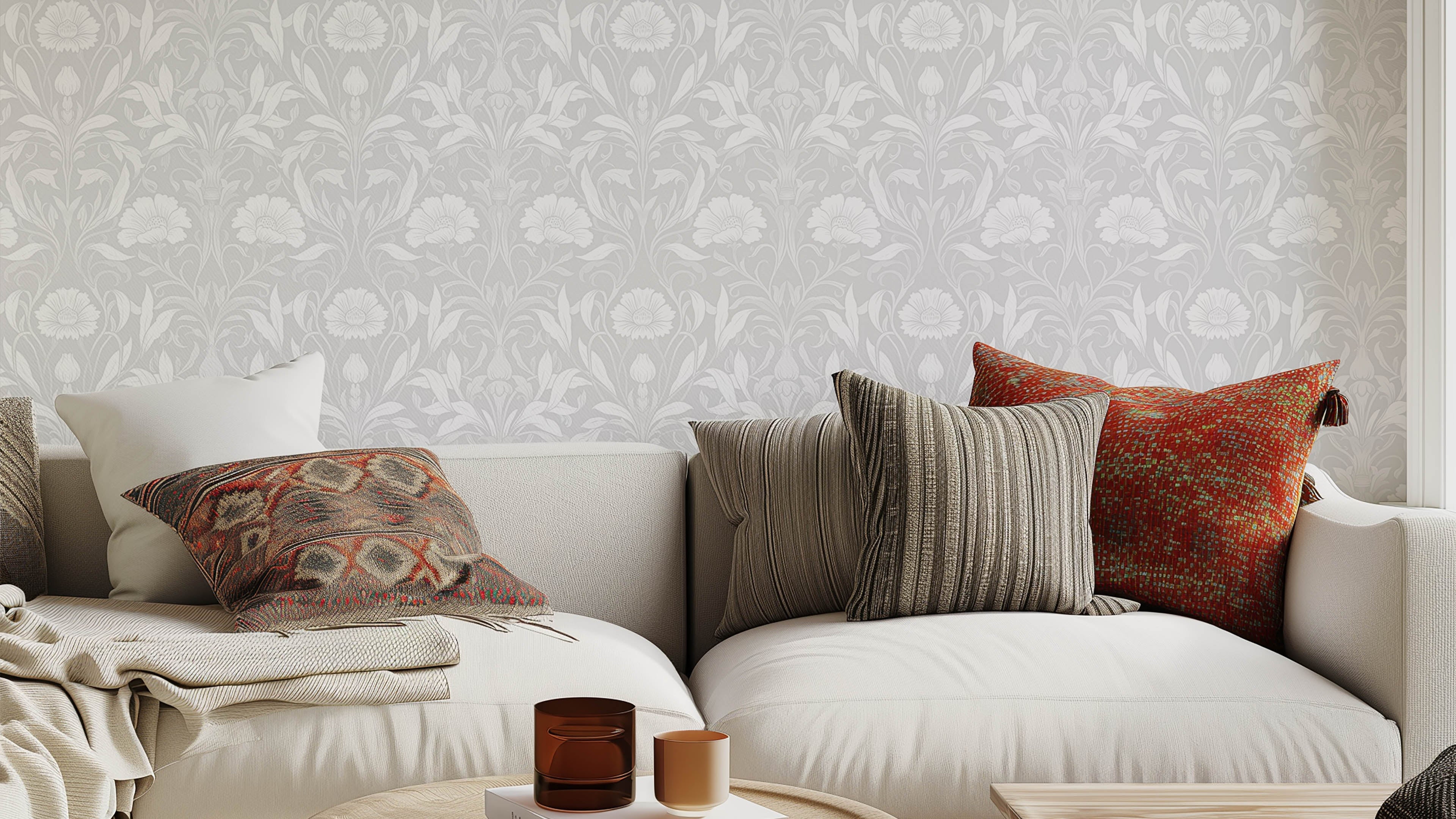 Isabelle - Grå – Klassisk tapet med engelsk elegans och detaljerade blommönster