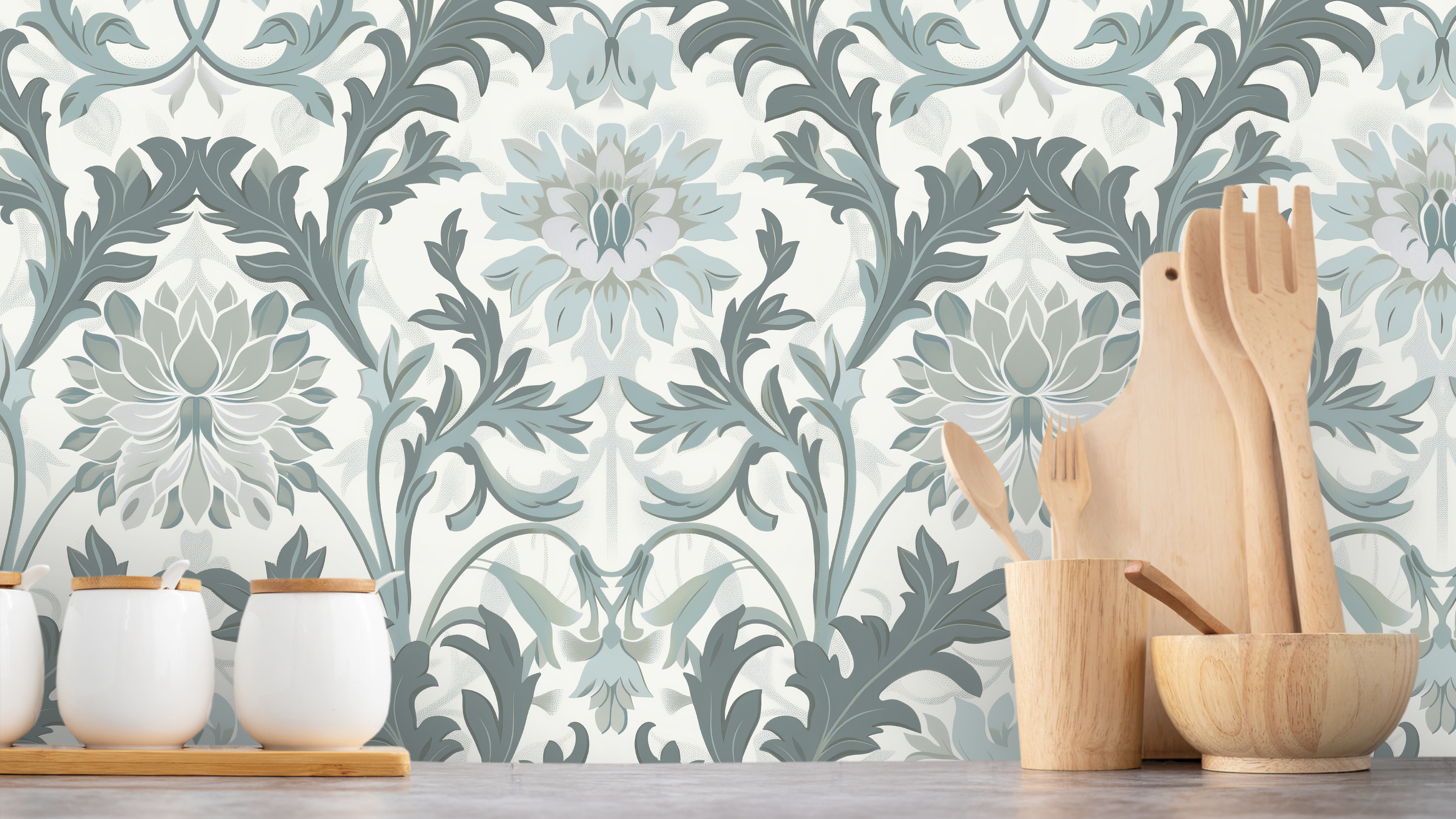 Jennie - Grå-Vit tapet