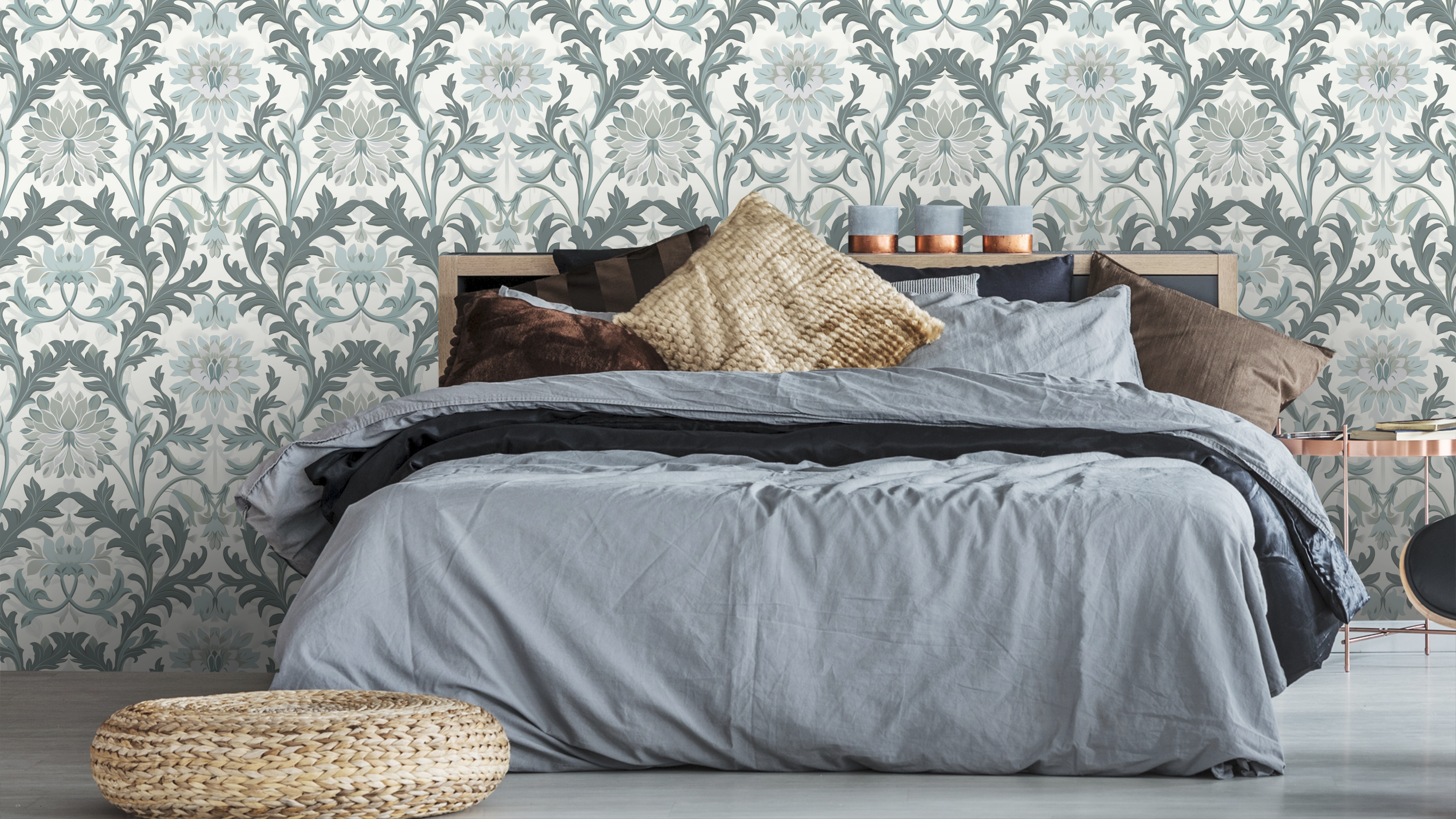 Jennie - Grå-Vit tapet