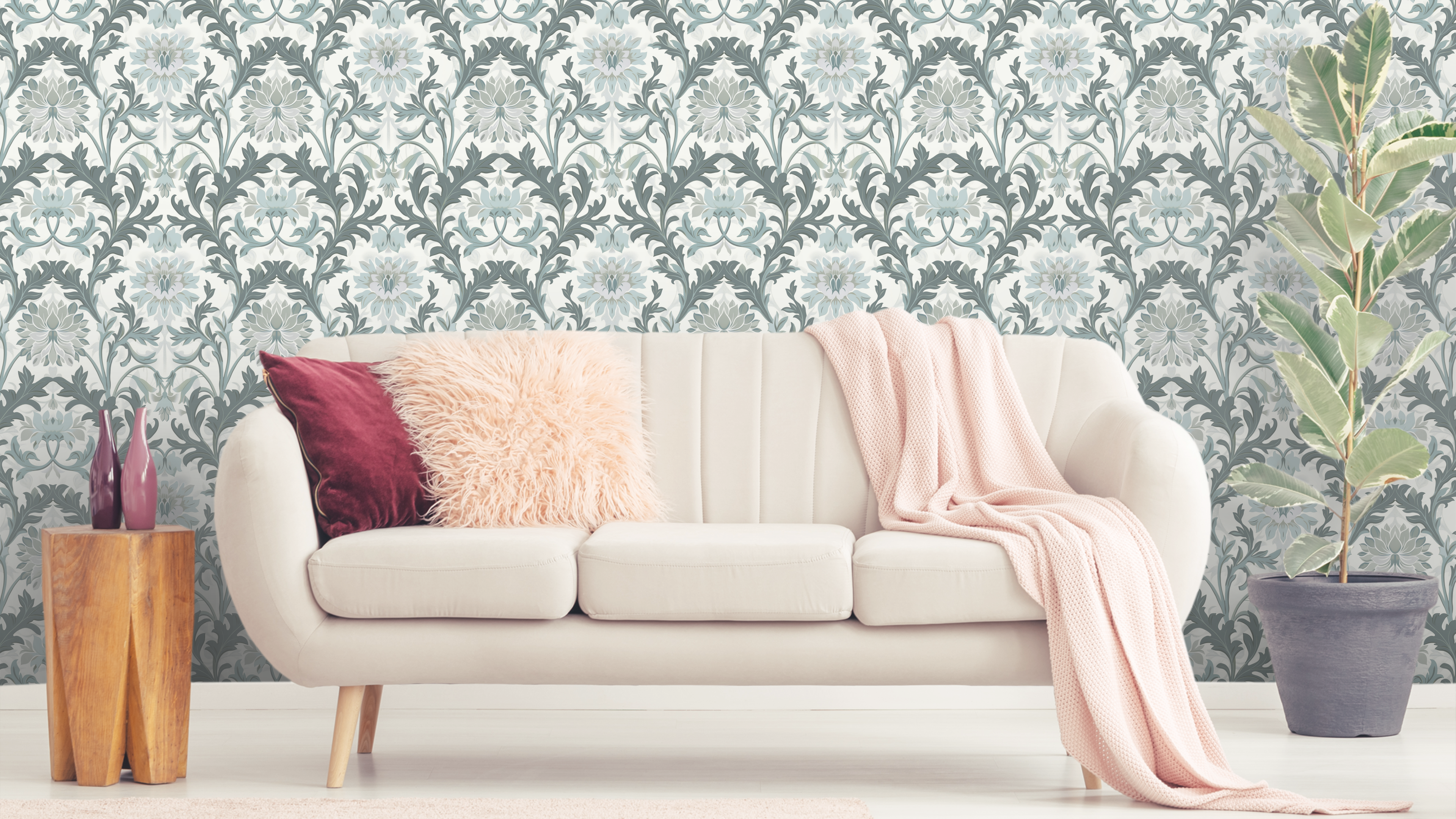 Jennie - Grå-Vit tapet