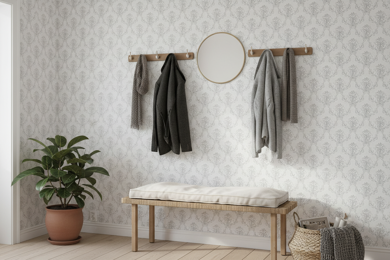 Spring Crocus - Grey – Scandinavian Greyscale Floral Wallpaper
