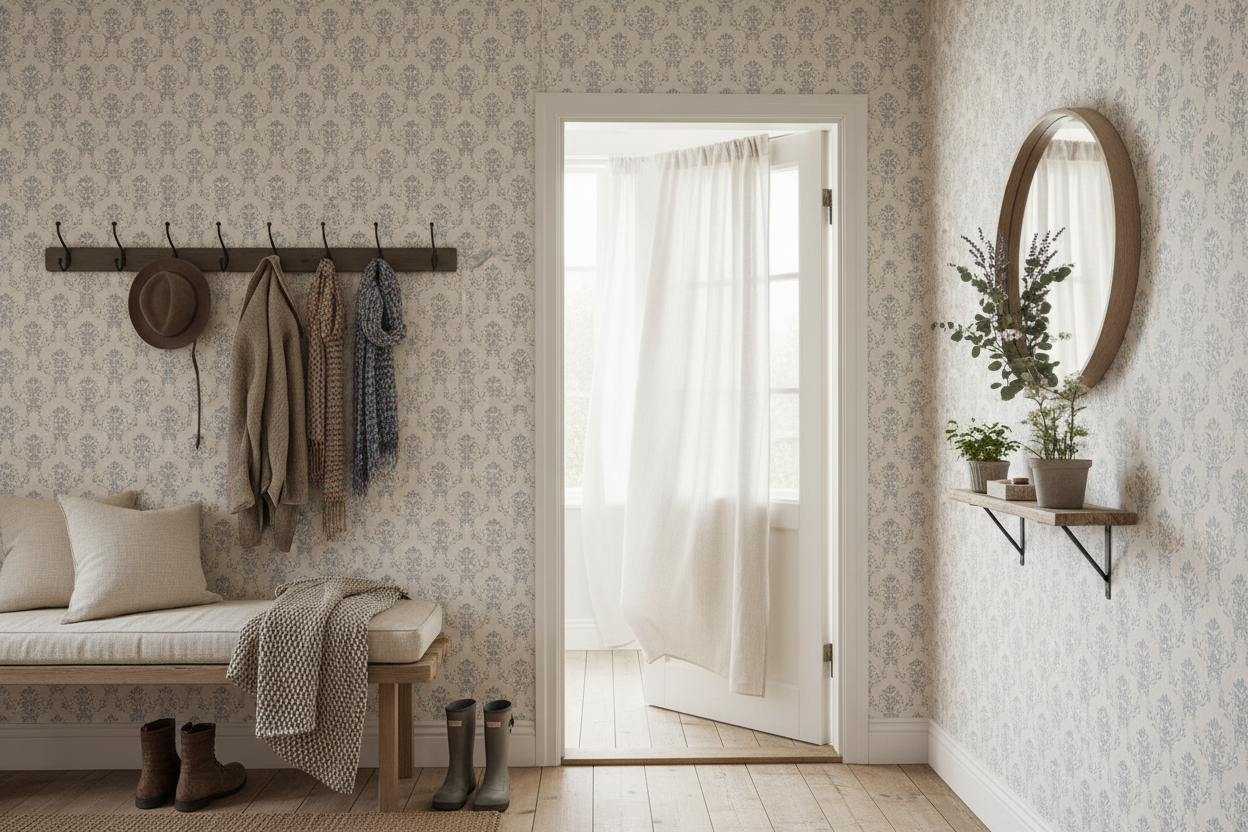 Spring Crocus - Blue – Scandinavian floral wallpaper in shades of blue