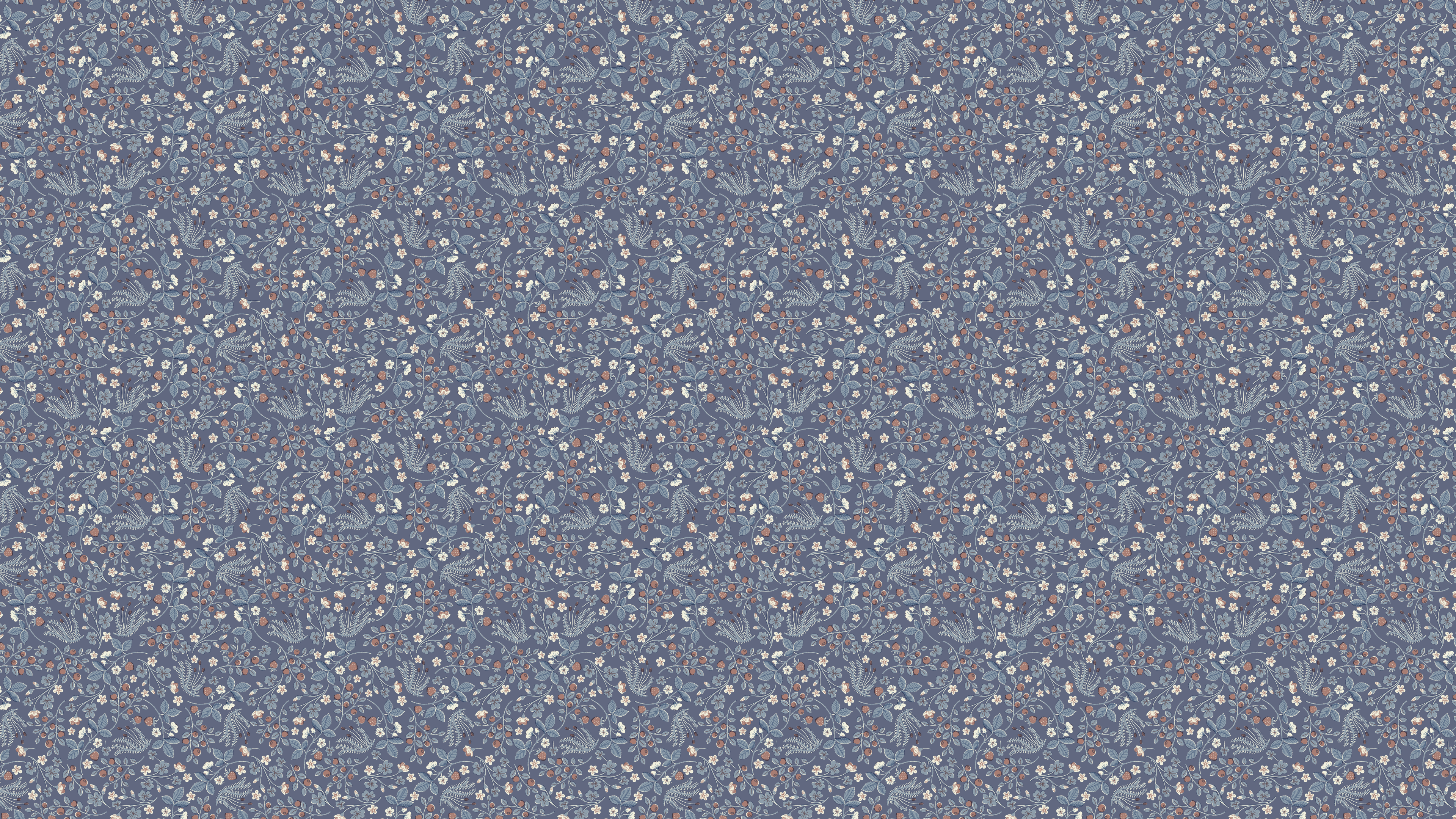 Undergrowth - Midnight – Romantisk tapet med skogsblommor