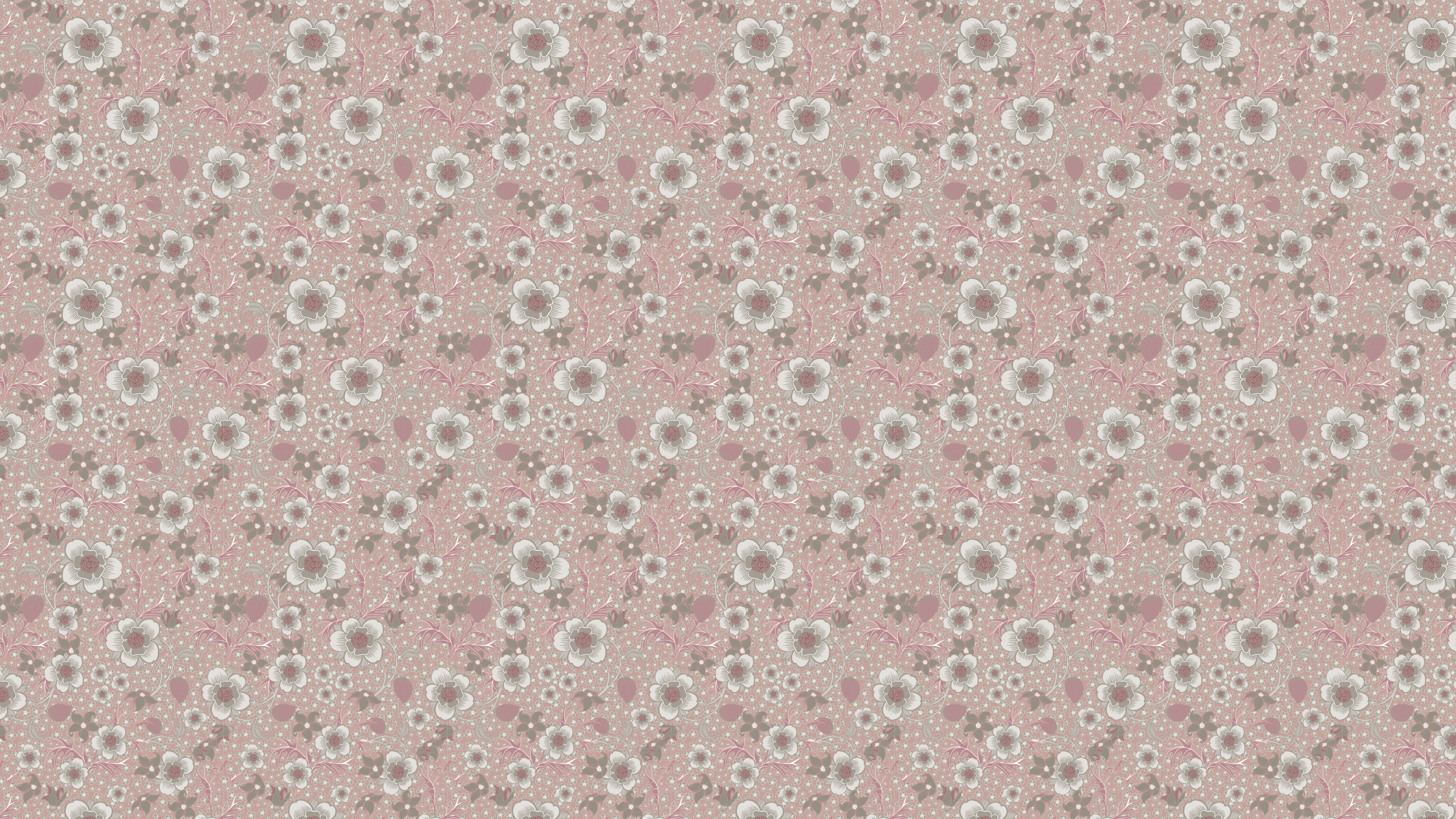 Springtime - Rosa - Färgglad tapet med blommor och grönska