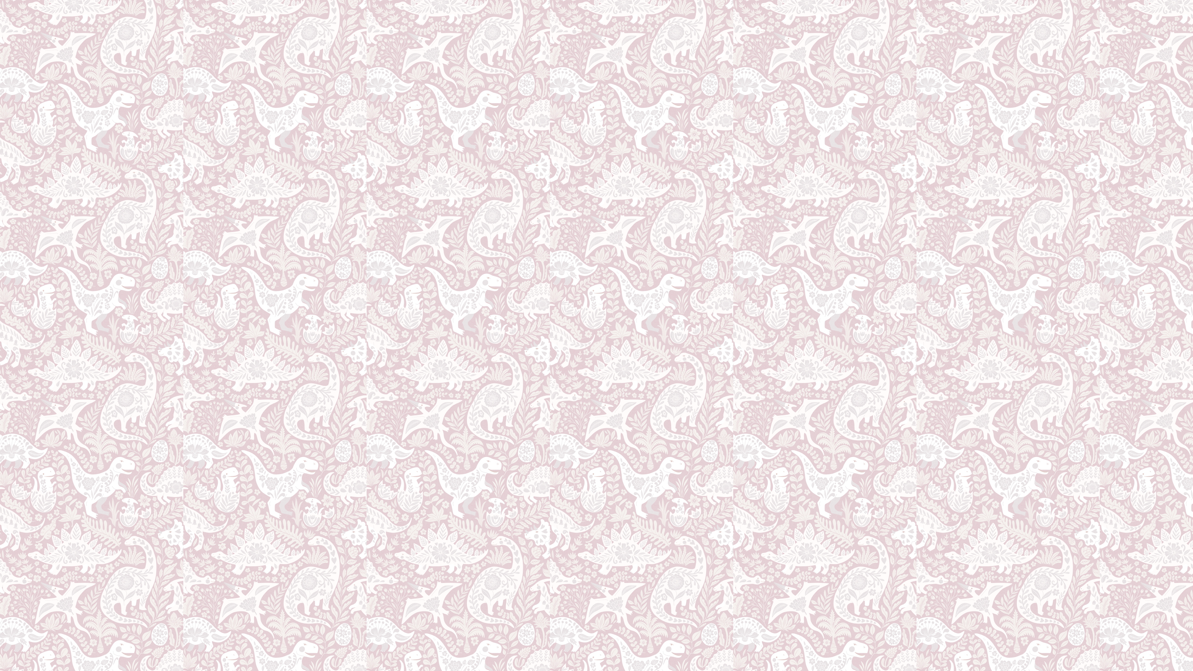 People art dinosaurs - half drop - pink