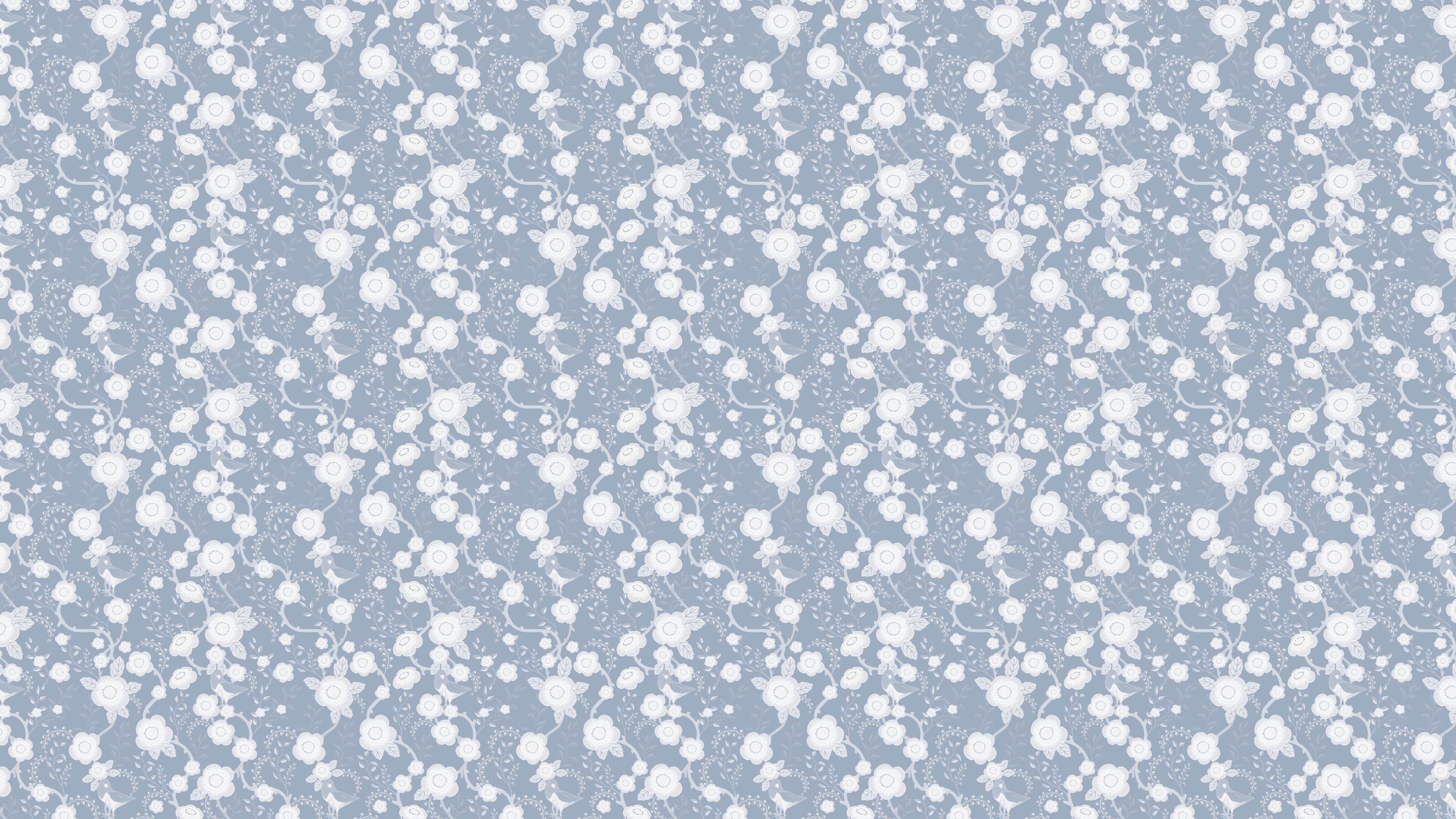 Reval Wallpaper Epiphany - Bly - Romantisk tapet med fåglar och blommor – högkvalitativ tapet för en personlig och harmoni...