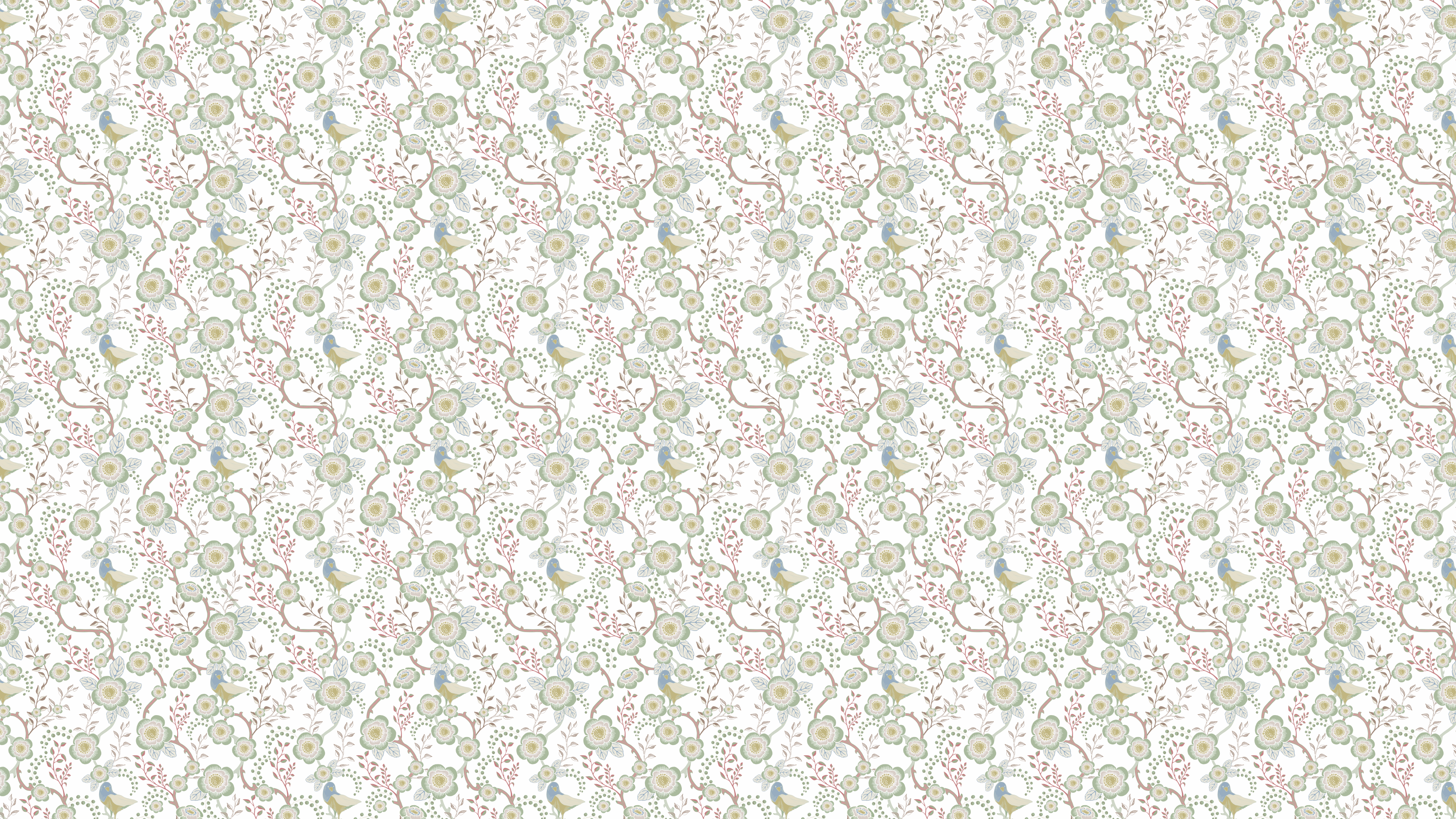 Reval Wallpaper Epiphany - Creme ljus - Romantisk tapet med fåglar och blommor – högkvalitativ tapet för en personlig och ...