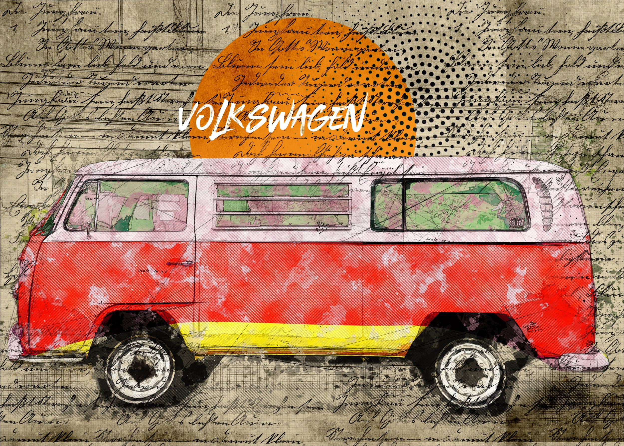 Volkswagen vw combi red