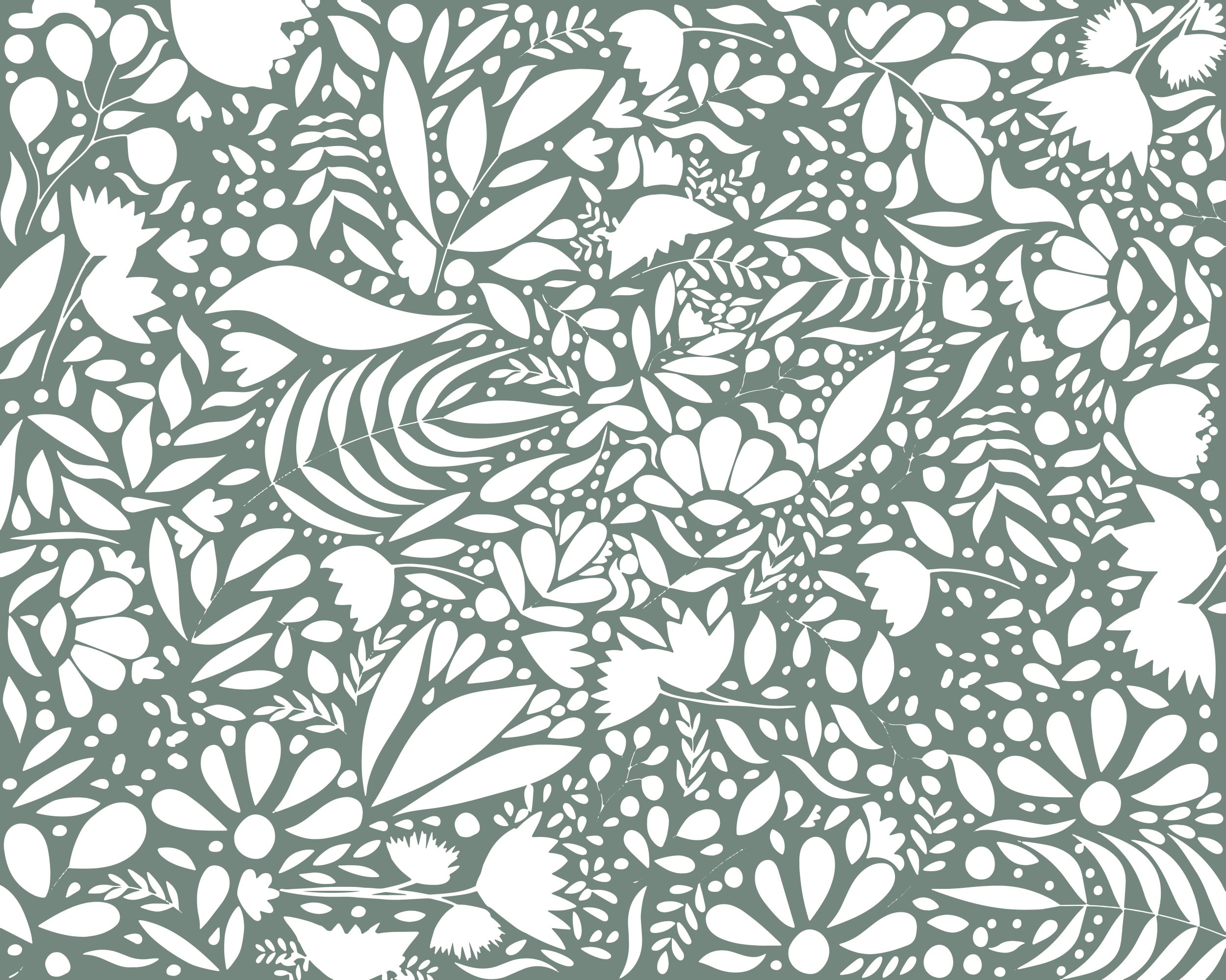 Scandi green white pattern