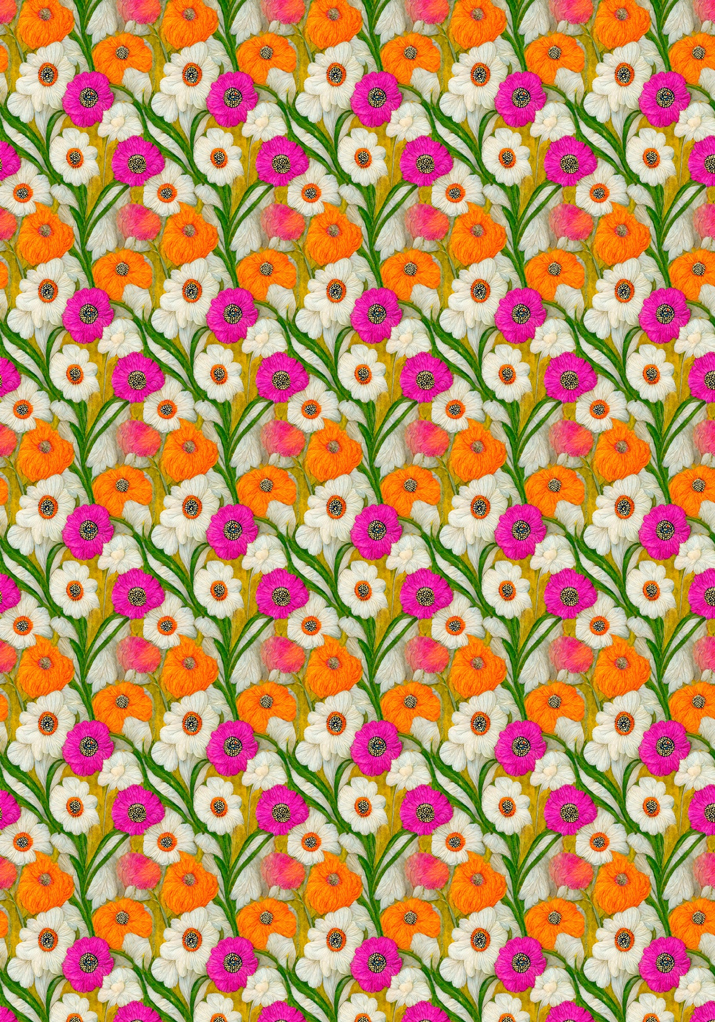 Stitched Flowers Pattern