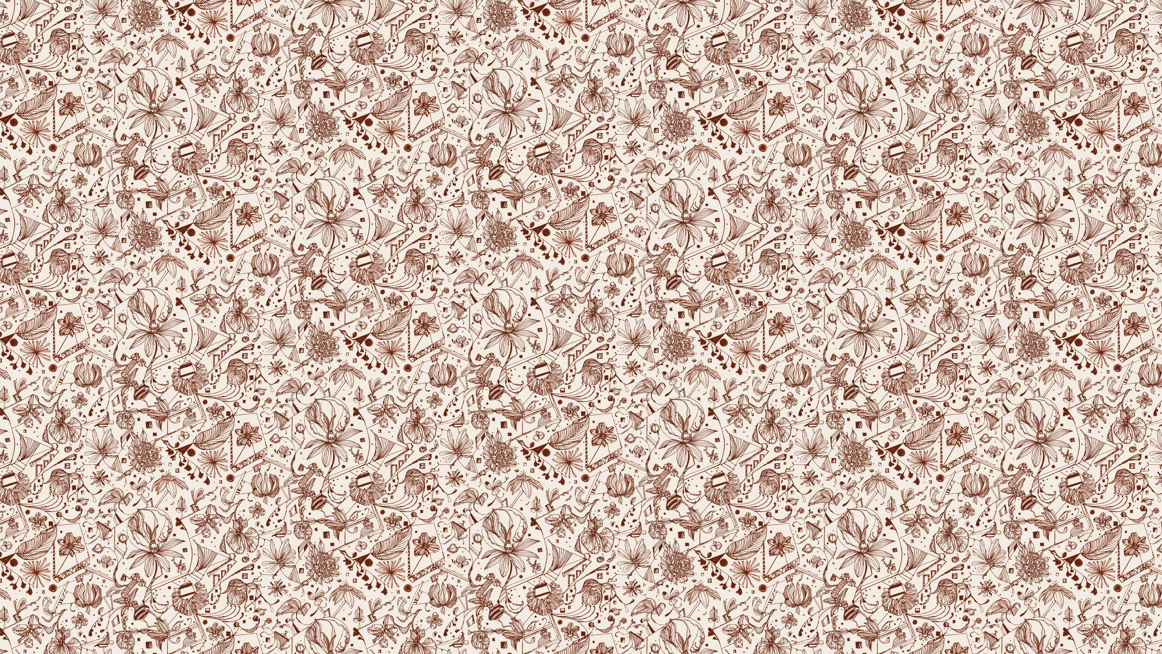 Floralies - Koppar - Elegant tapet med florala mönster i varm kopparton