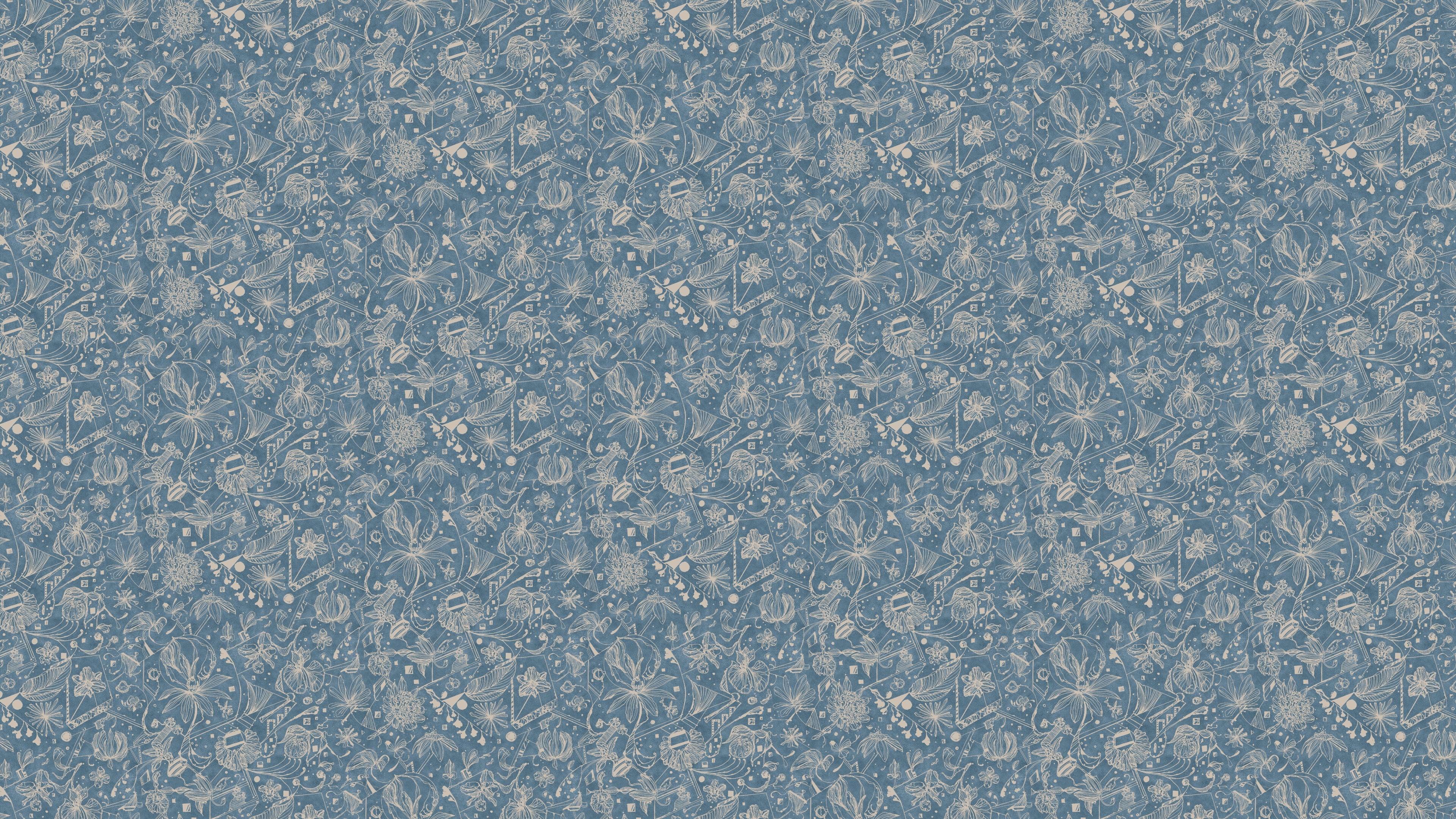 Floralies - Blå – Elegant tapet med abstrakt konst i bedårande blå nyans