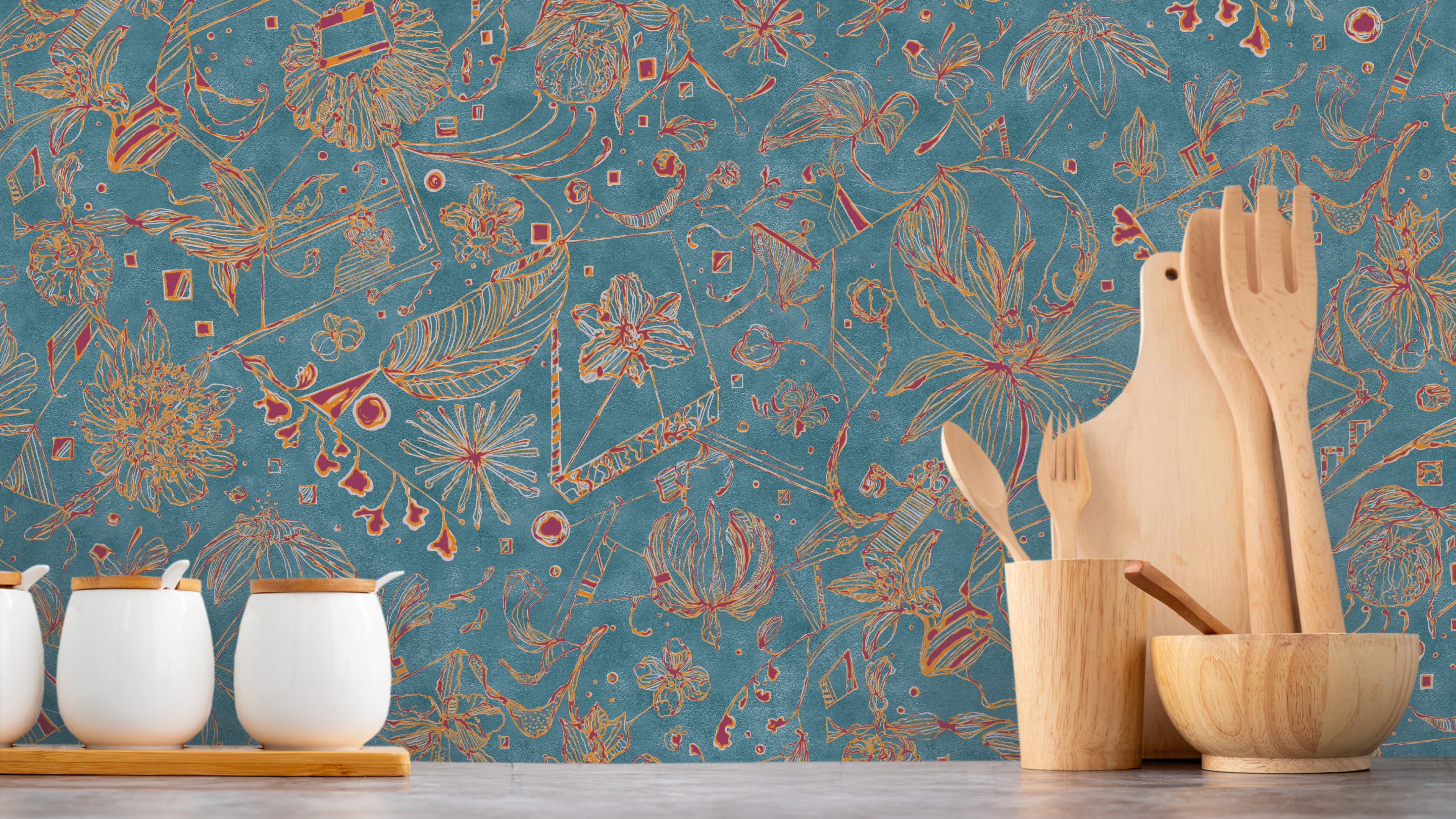 Floralies - Blå grapefrukt – Abstrakt konst för moderna hem