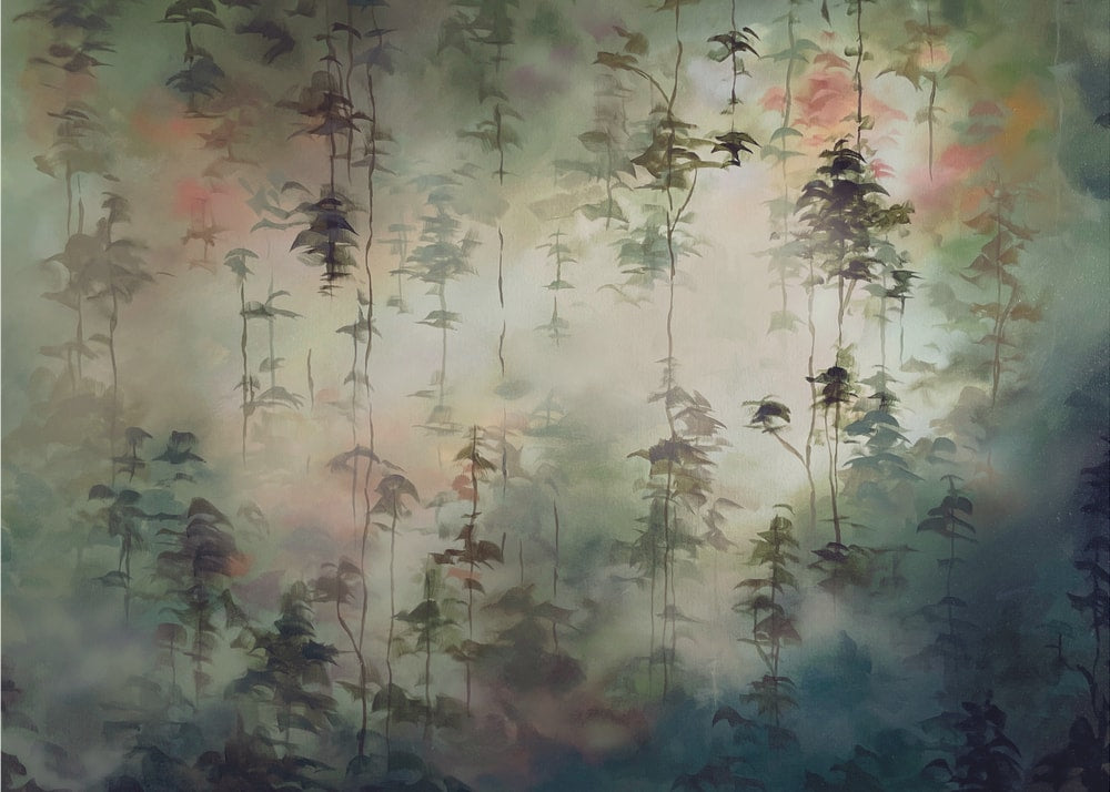 Deep Green Misty Forest