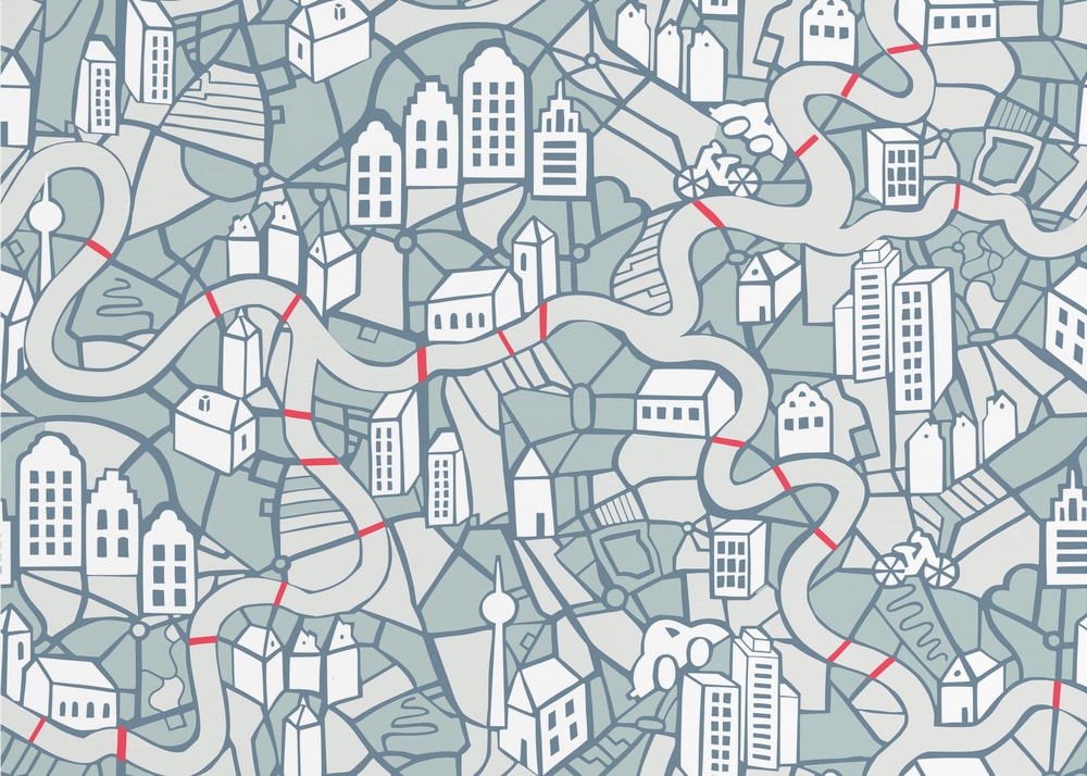 Urban River City Map