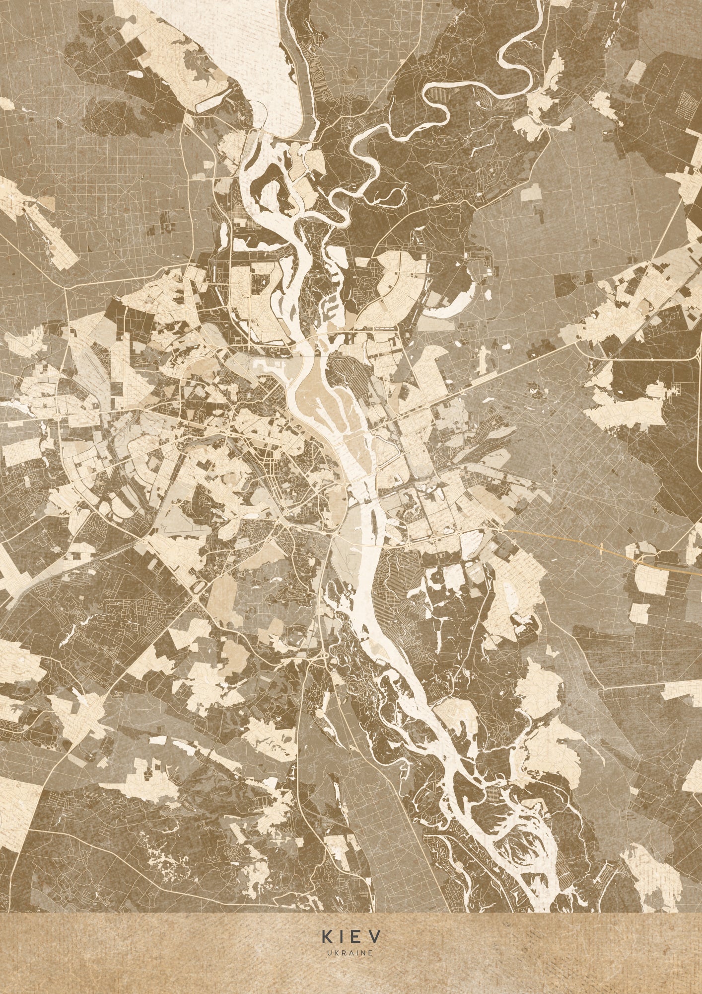 Sepia map of Kiev (pre-war)