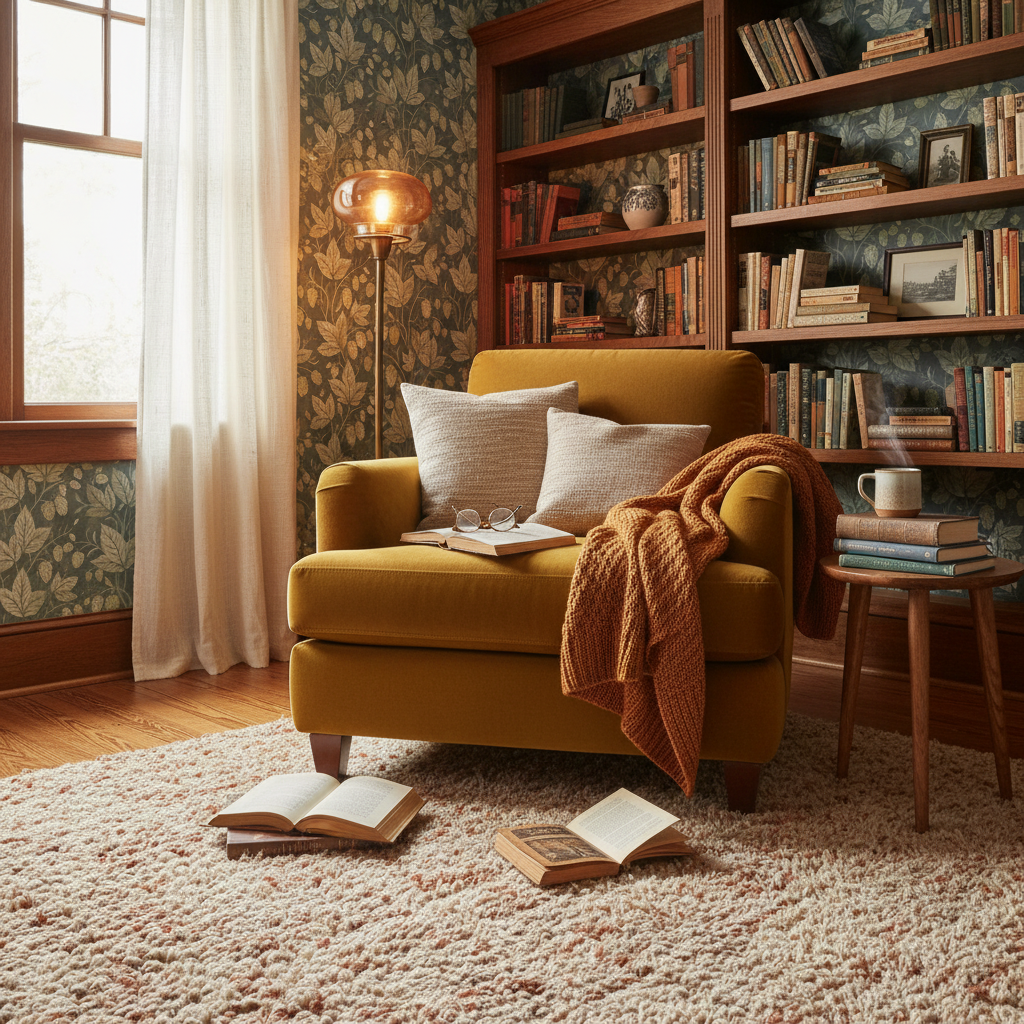 Trailing Hops - Blue – Elegant botanisk tapet med humlerankor