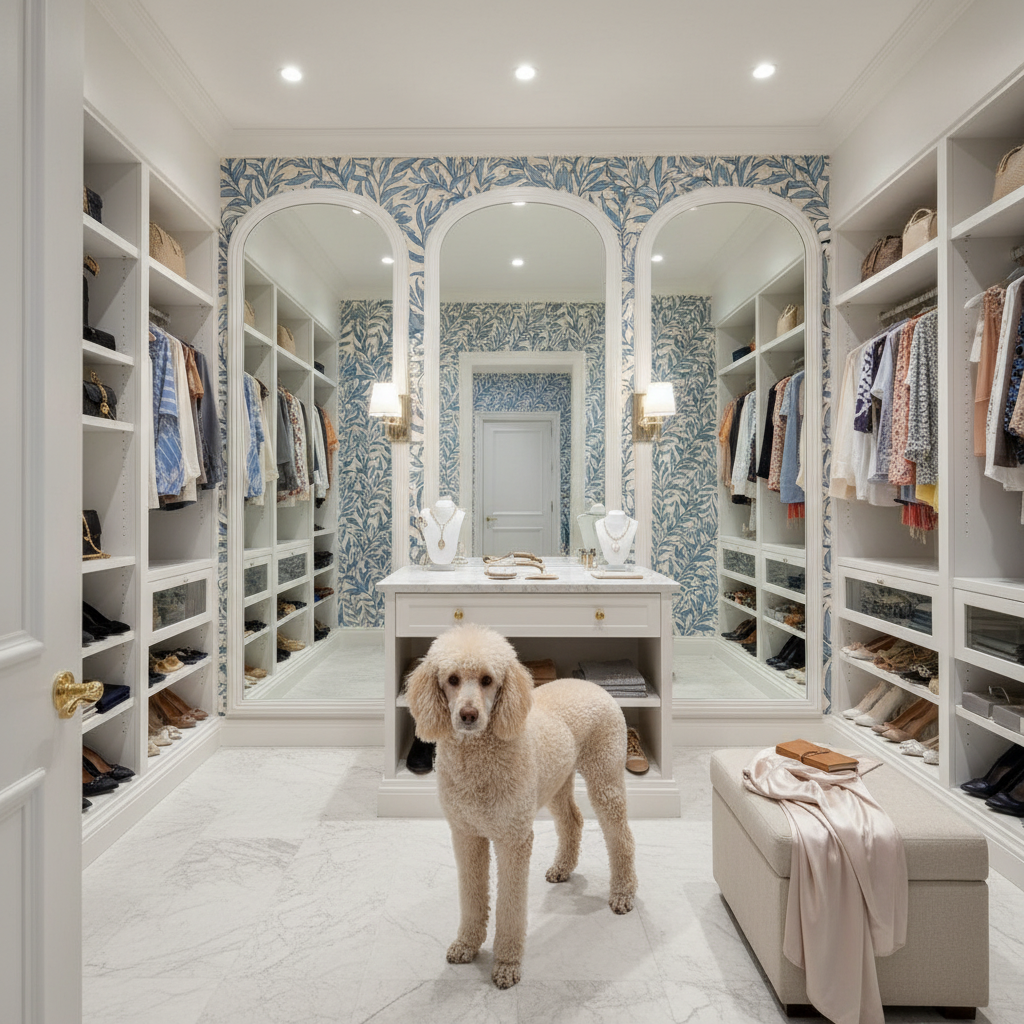 Boughs - Blå - Elegant tapet med handritade blad i blå toner