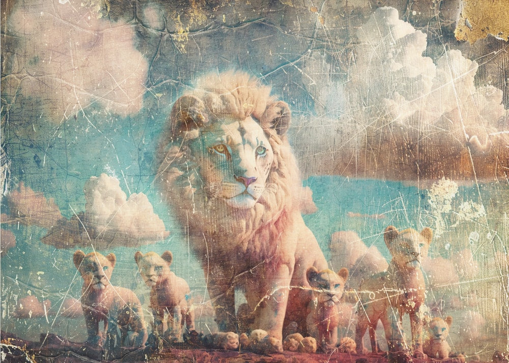 Majestic White Lion Family