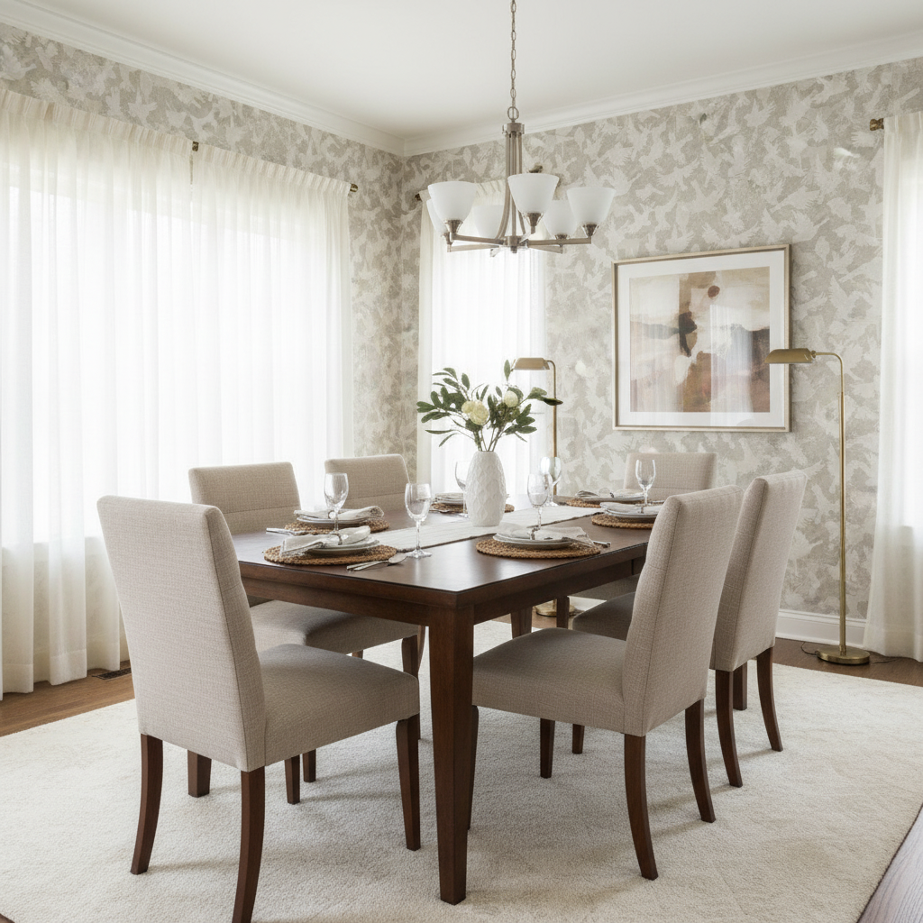 Fåglar - Beige - Naturlig beige tapet med fågelmotiv i skandinavisk design