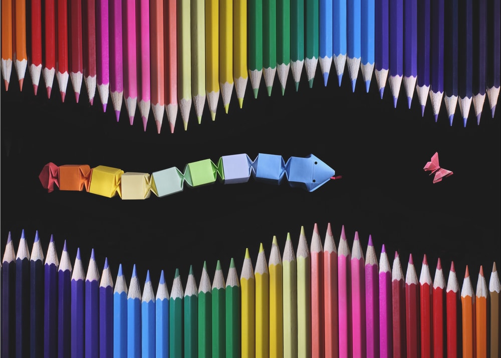 Origami Rainbow Pencils