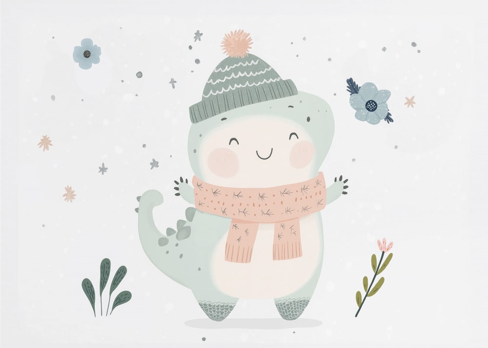 Cozy Winter Dinosaur